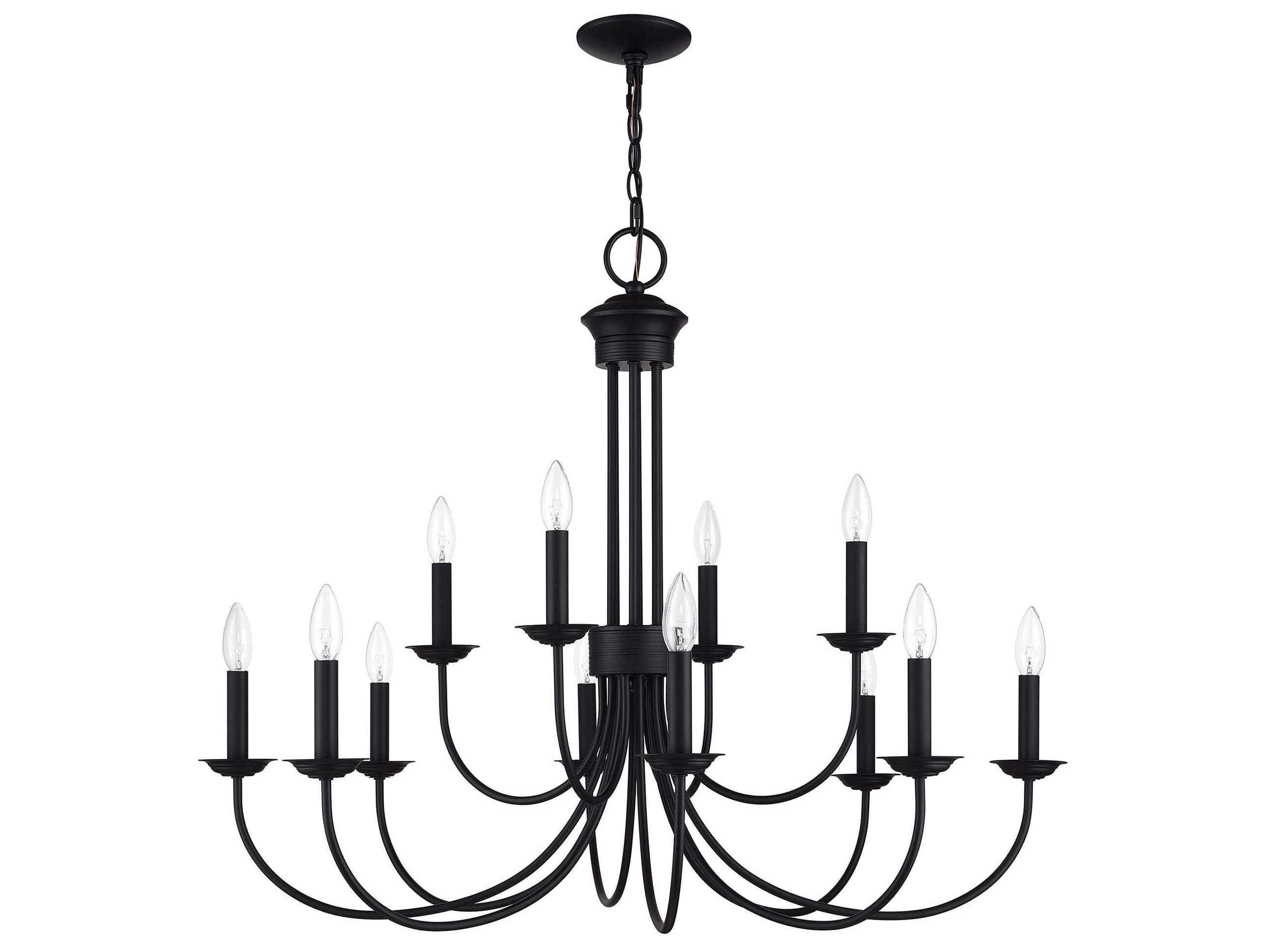 Livex Lighting Estate 12-Light Black Chandelier