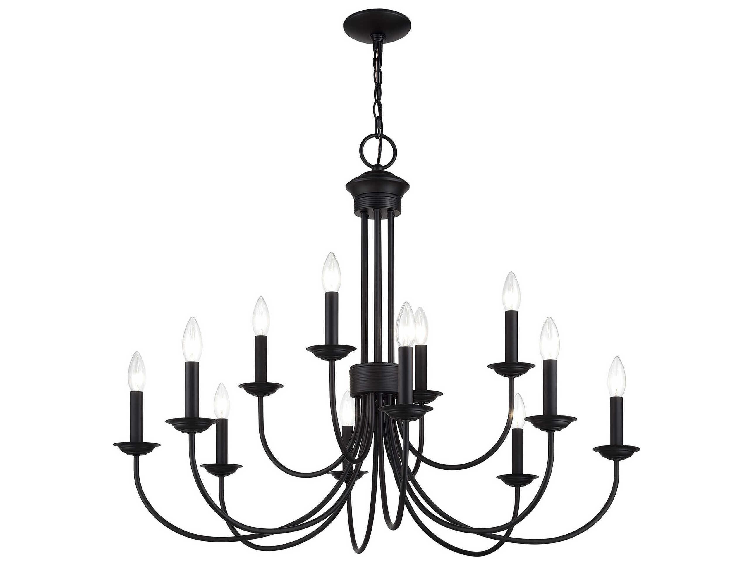 Livex Lighting Estate 12-Light Black Chandelier
