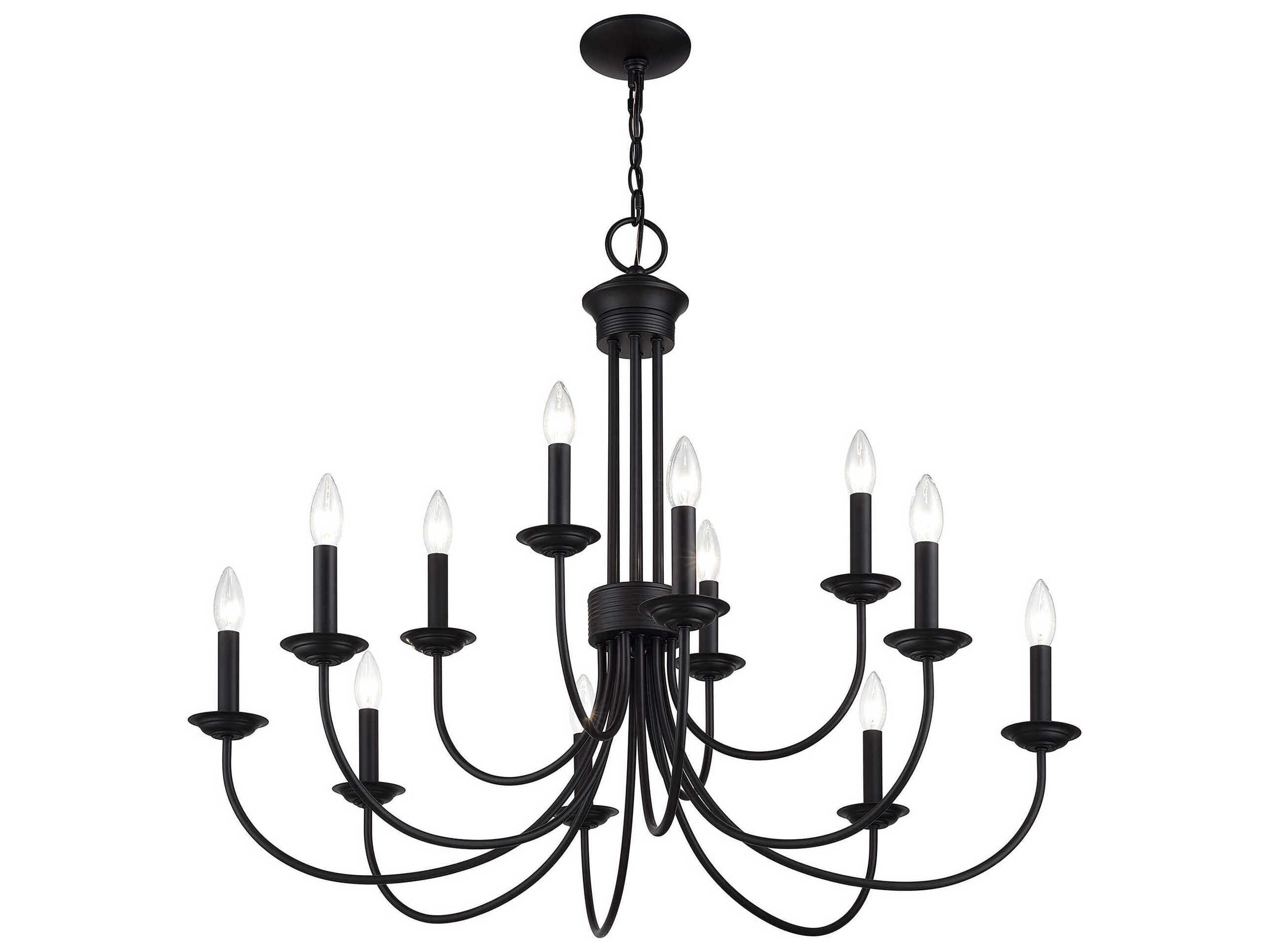 Livex Lighting Estate 12-Light Black Chandelier