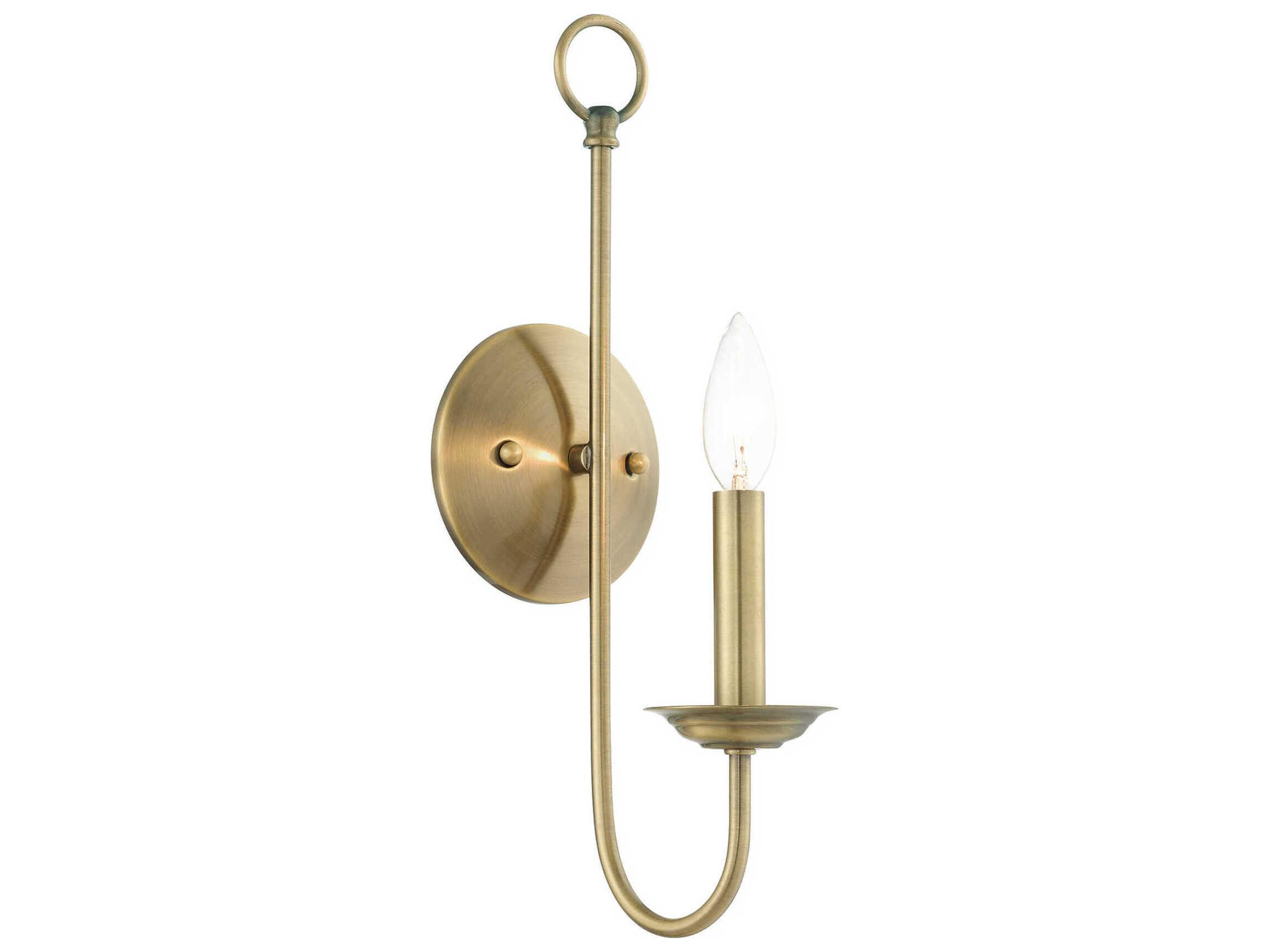 Livex Lighting Estate 1-Light Antique Brass Wall Sconce