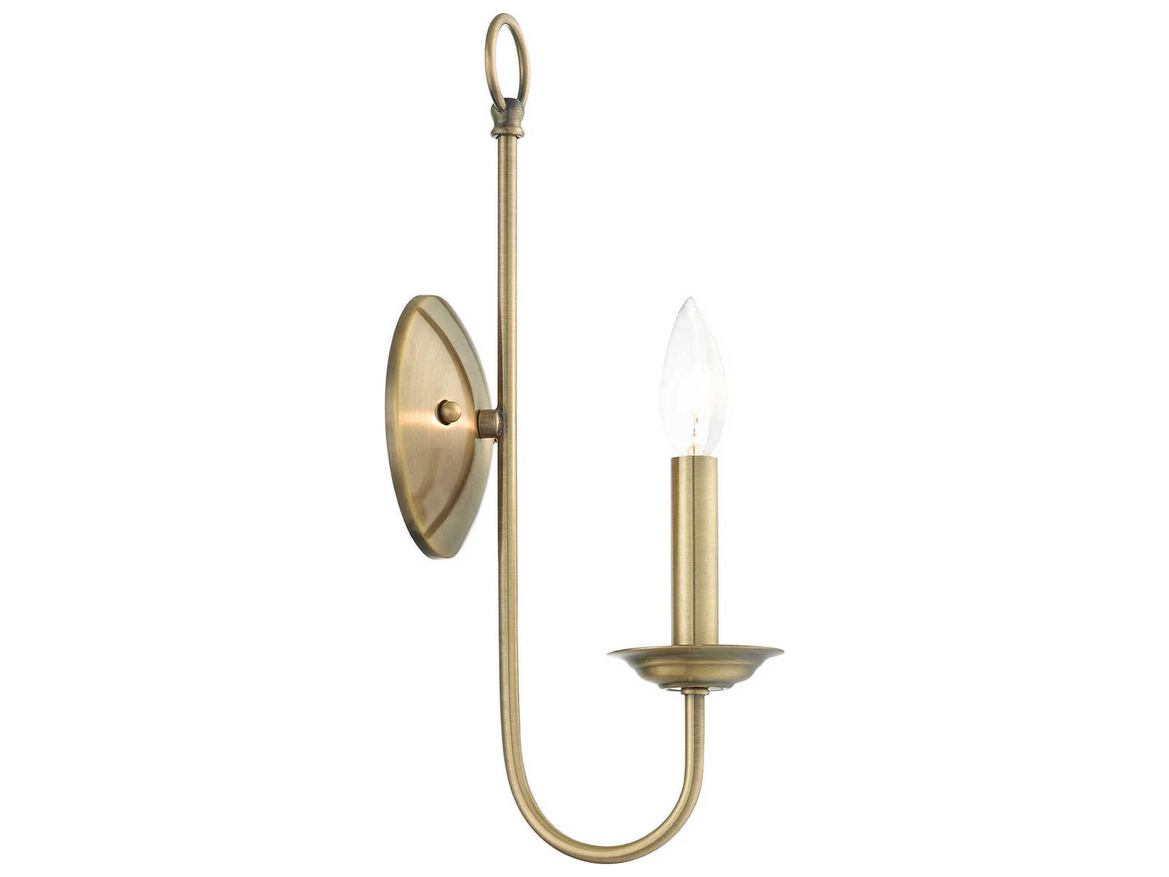 Livex Lighting Estate 1-Light Antique Brass Wall Sconce
