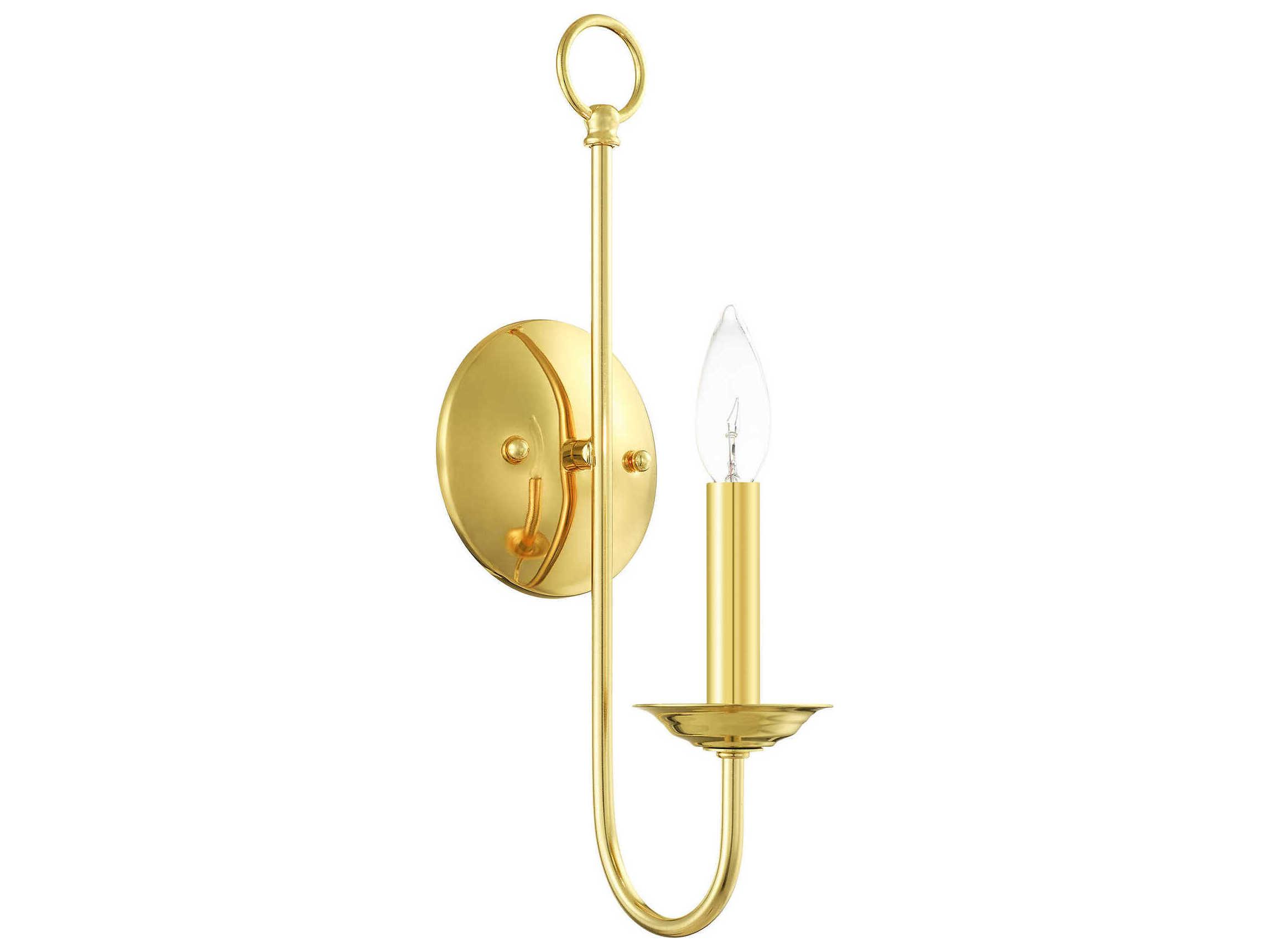 Livex Lighting Estate 1-Light Polished Brass Wall Sconce