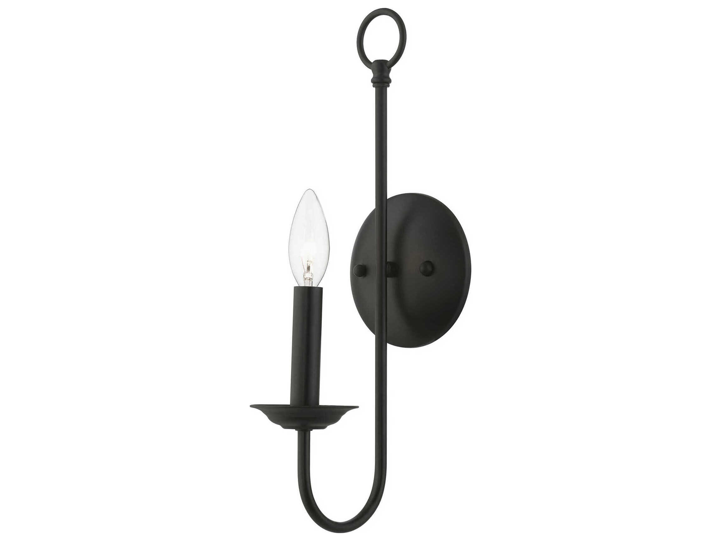 Livex Lighting Estate 1-Light Black Wall Sconce
