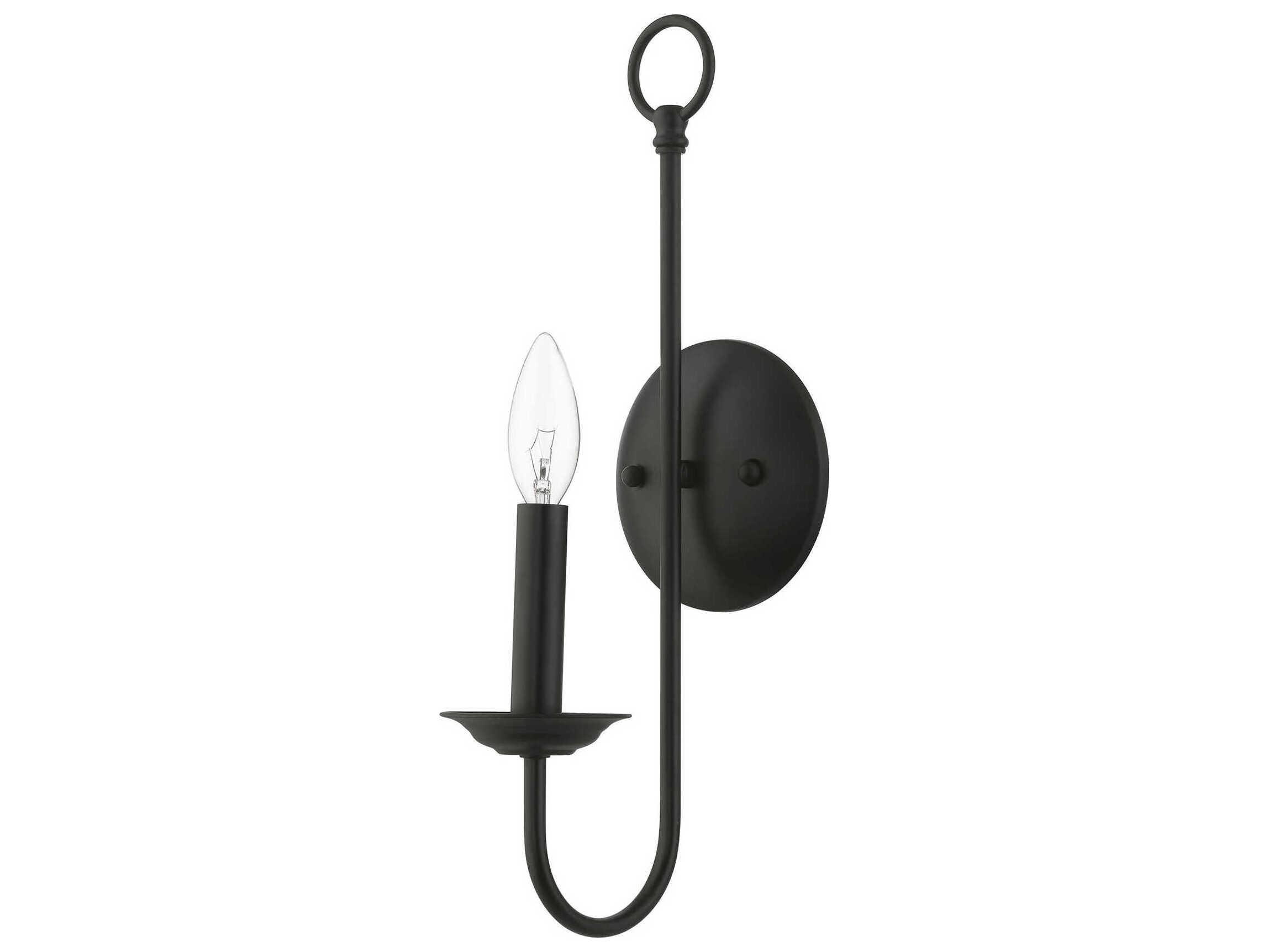 Livex Lighting Estate 1-Light Black Wall Sconce