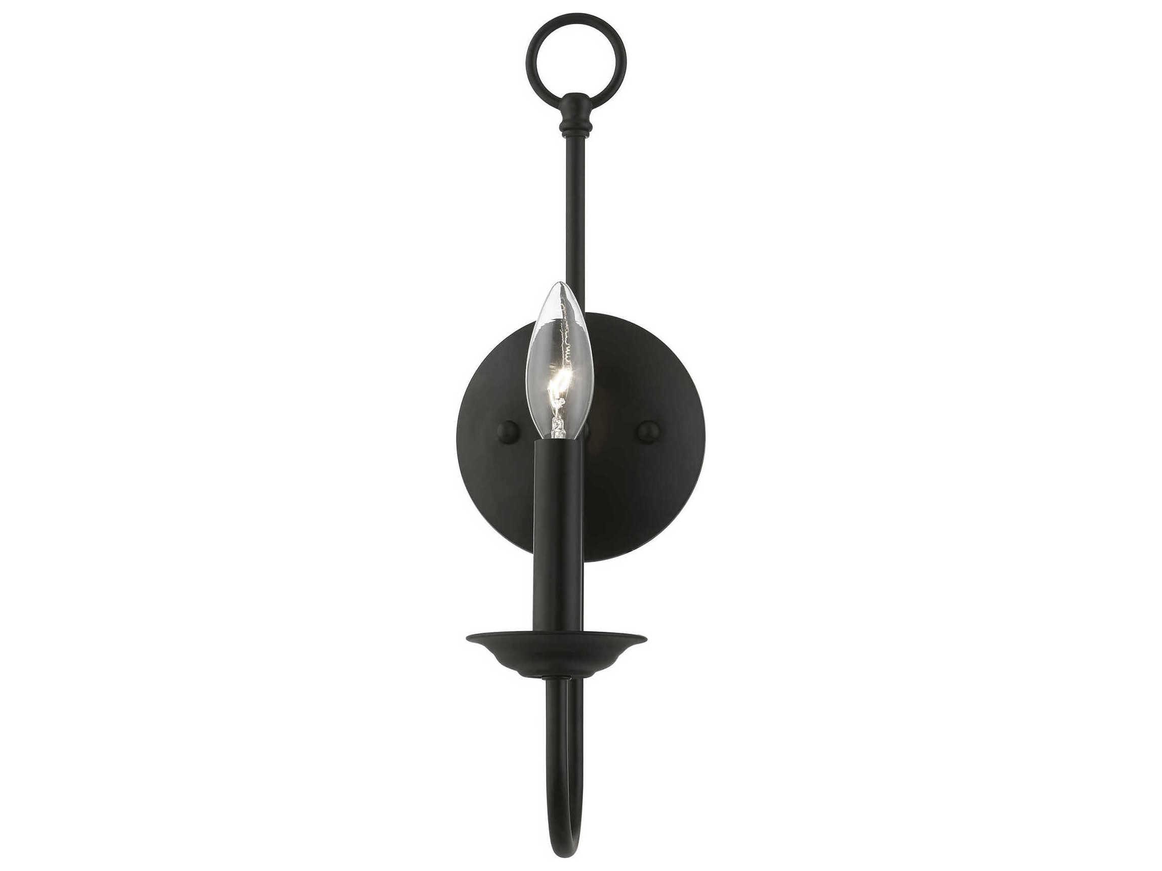 Livex Lighting Estate 1-Light Black Wall Sconce