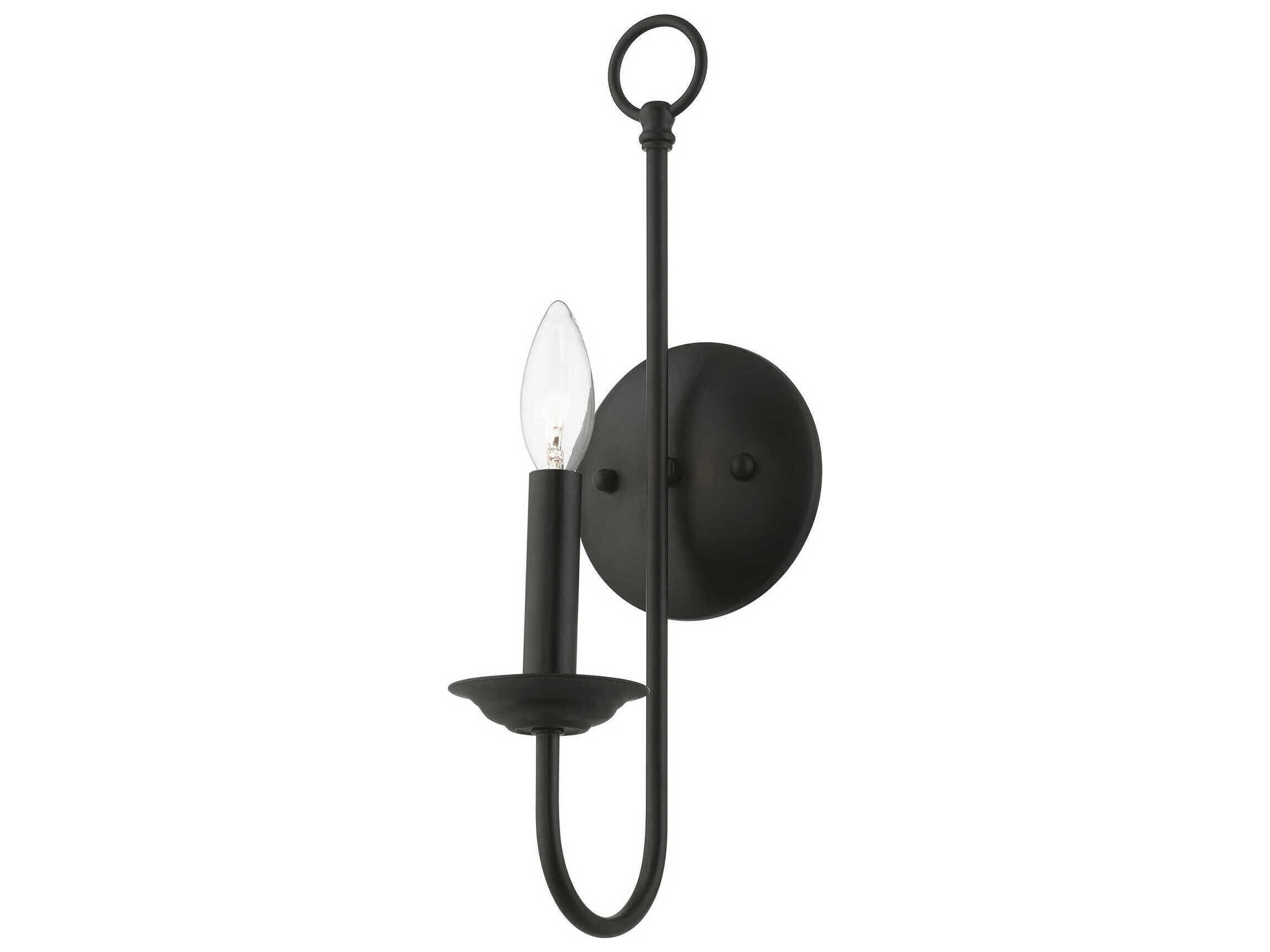 Livex Lighting Estate 1-Light Black Wall Sconce