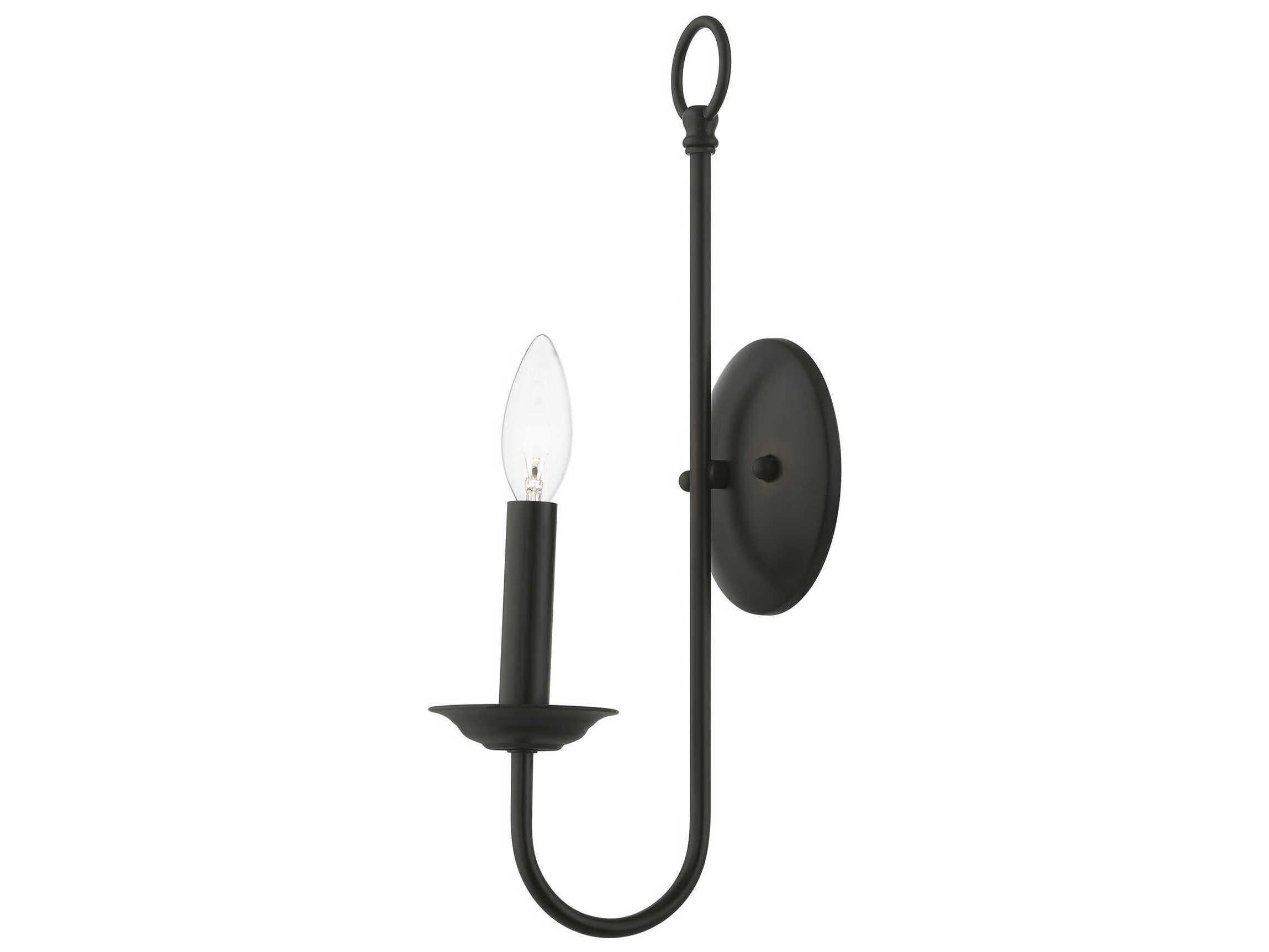 Livex Lighting Estate 1-Light Black Wall Sconce