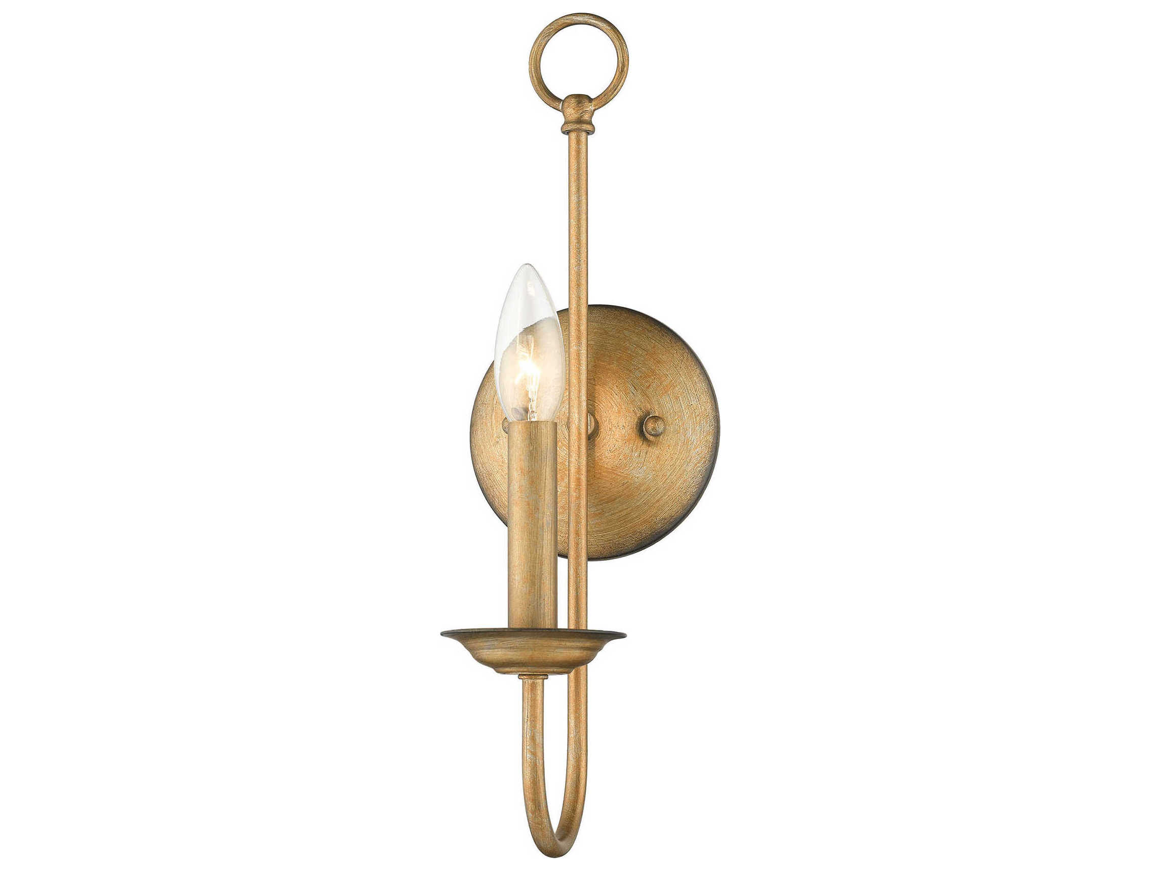 Livex Lighting Estate 1-Light Antique Gold Leaf Wall Sconce
