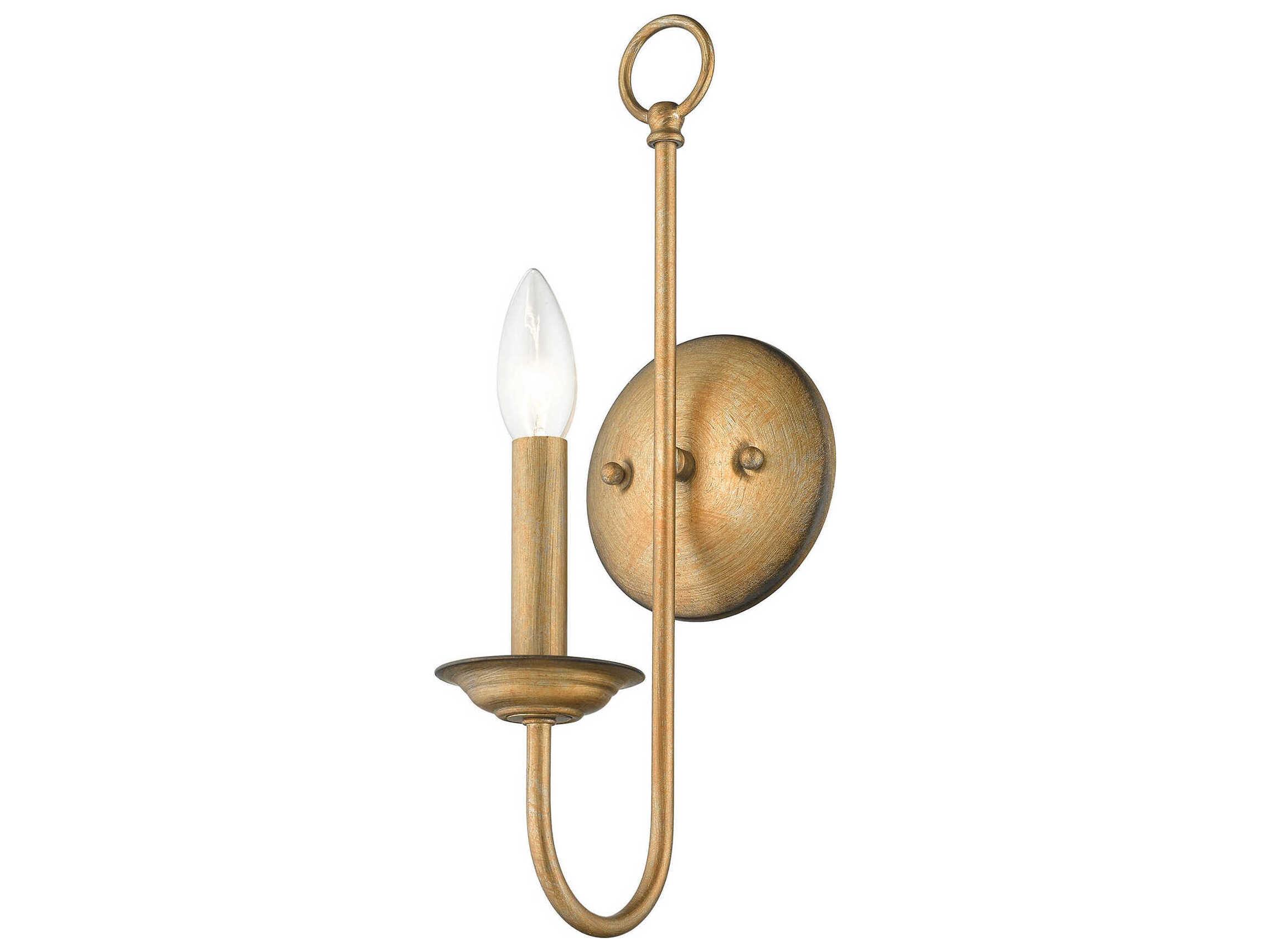 Livex Lighting Estate 1-Light Antique Gold Leaf Wall Sconce