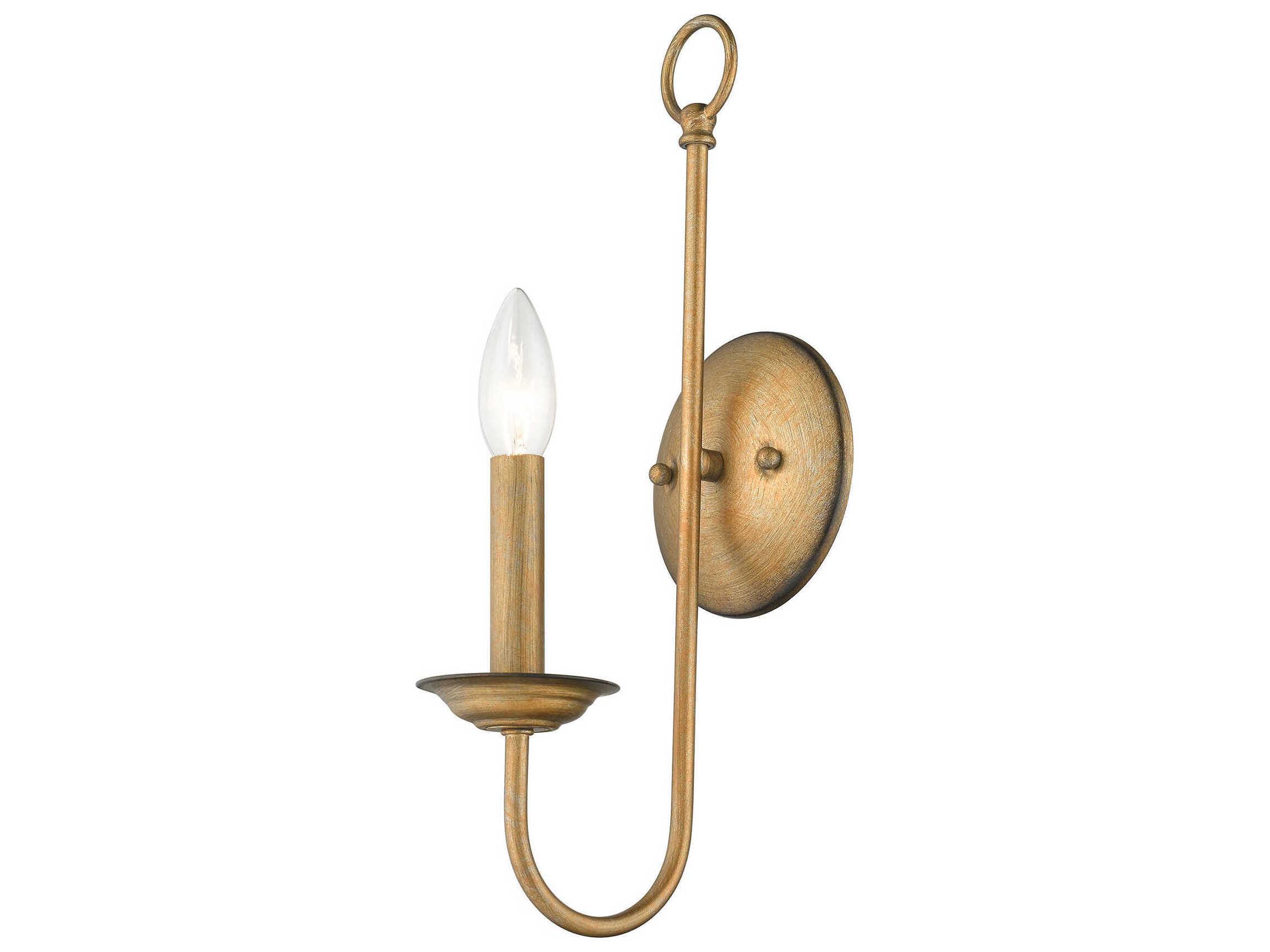 Livex Lighting Estate 1-Light Antique Gold Leaf Wall Sconce