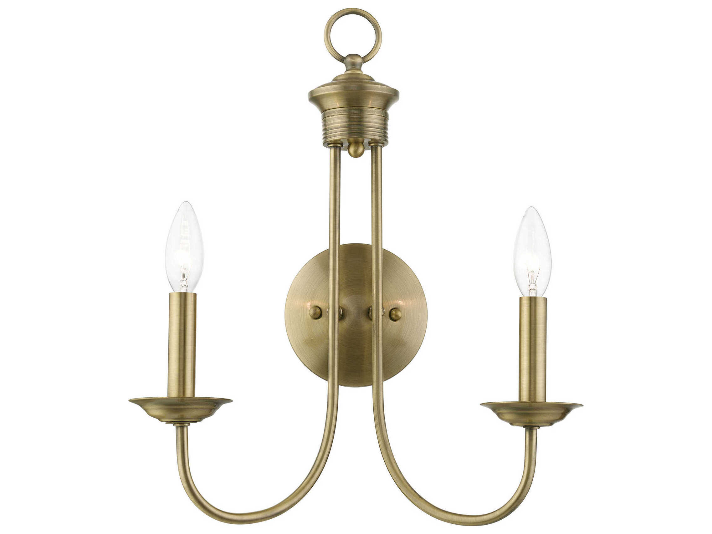 Livex Lighting Estate 2-Light Antique Brass Wall Sconce