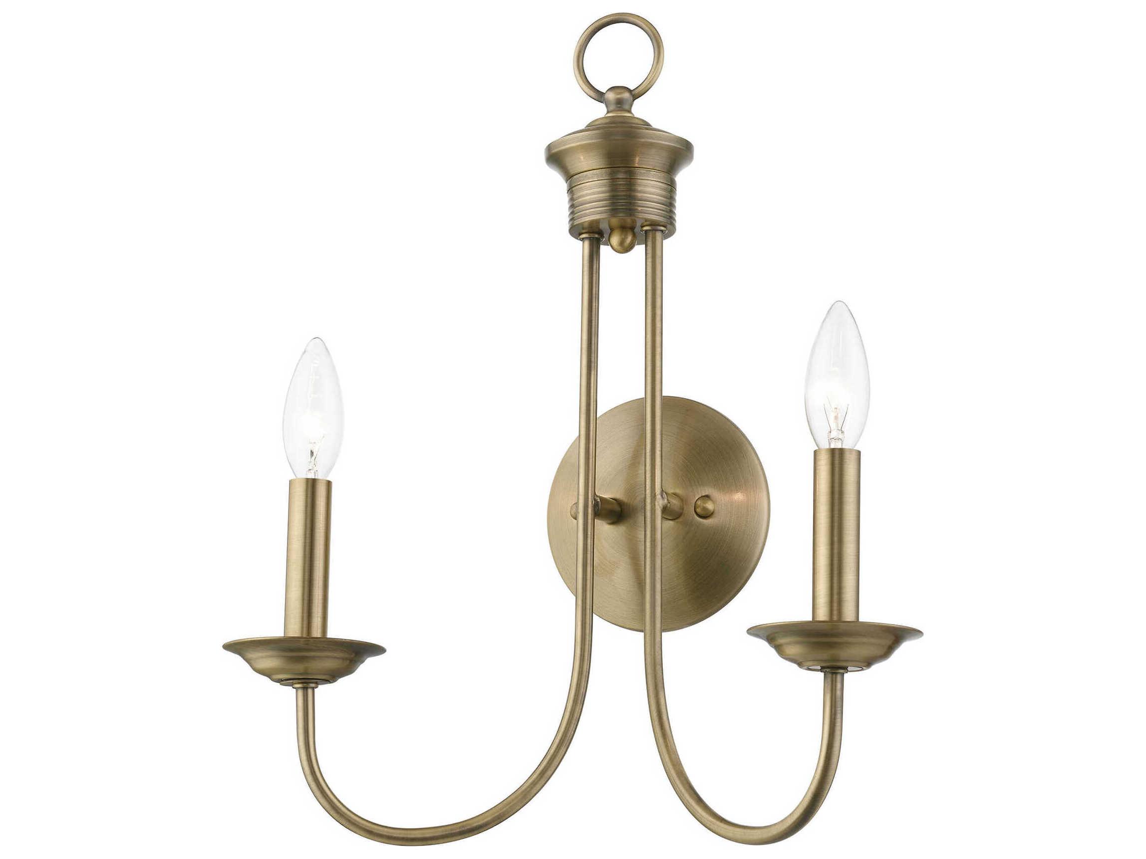 Livex Lighting Estate 2-Light Antique Brass Wall Sconce