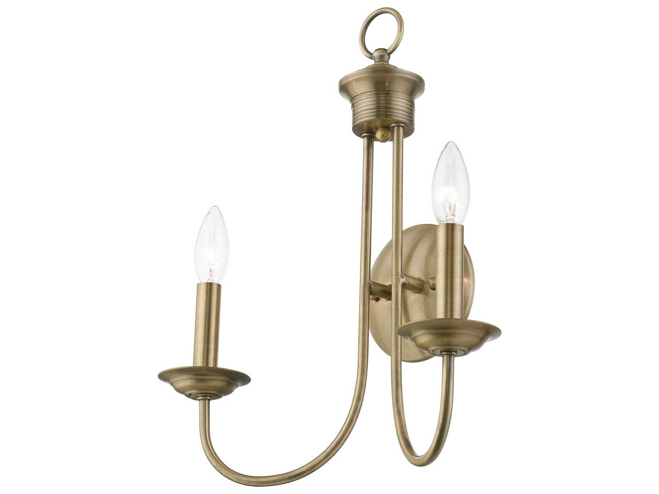Livex Lighting Estate 2-Light Antique Brass Wall Sconce