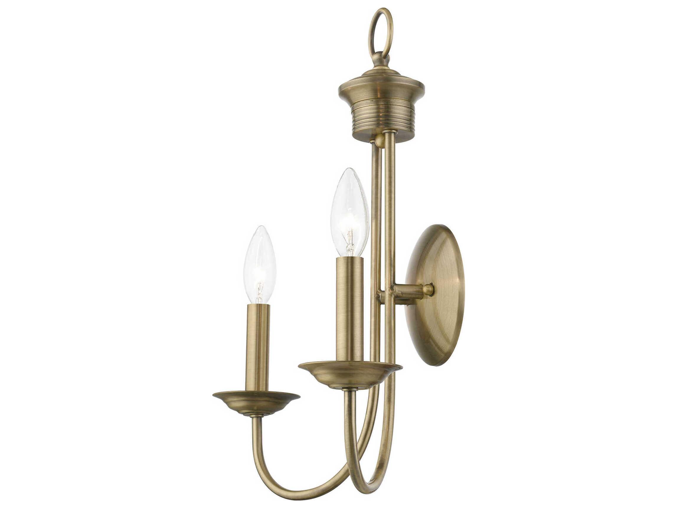 Livex Lighting Estate 2-Light Antique Brass Wall Sconce