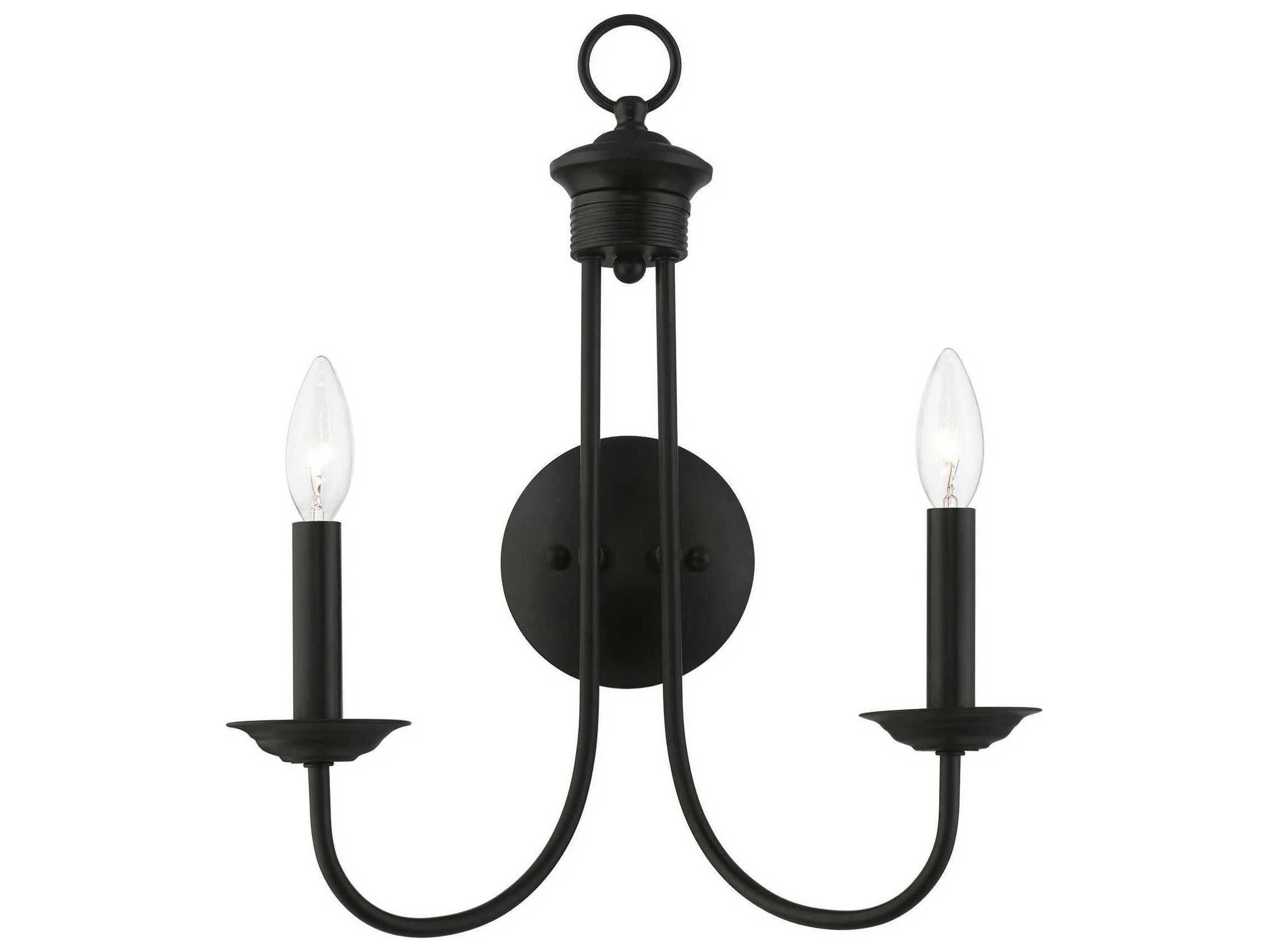 Livex Lighting Estate 2-Light Black Wall Sconce