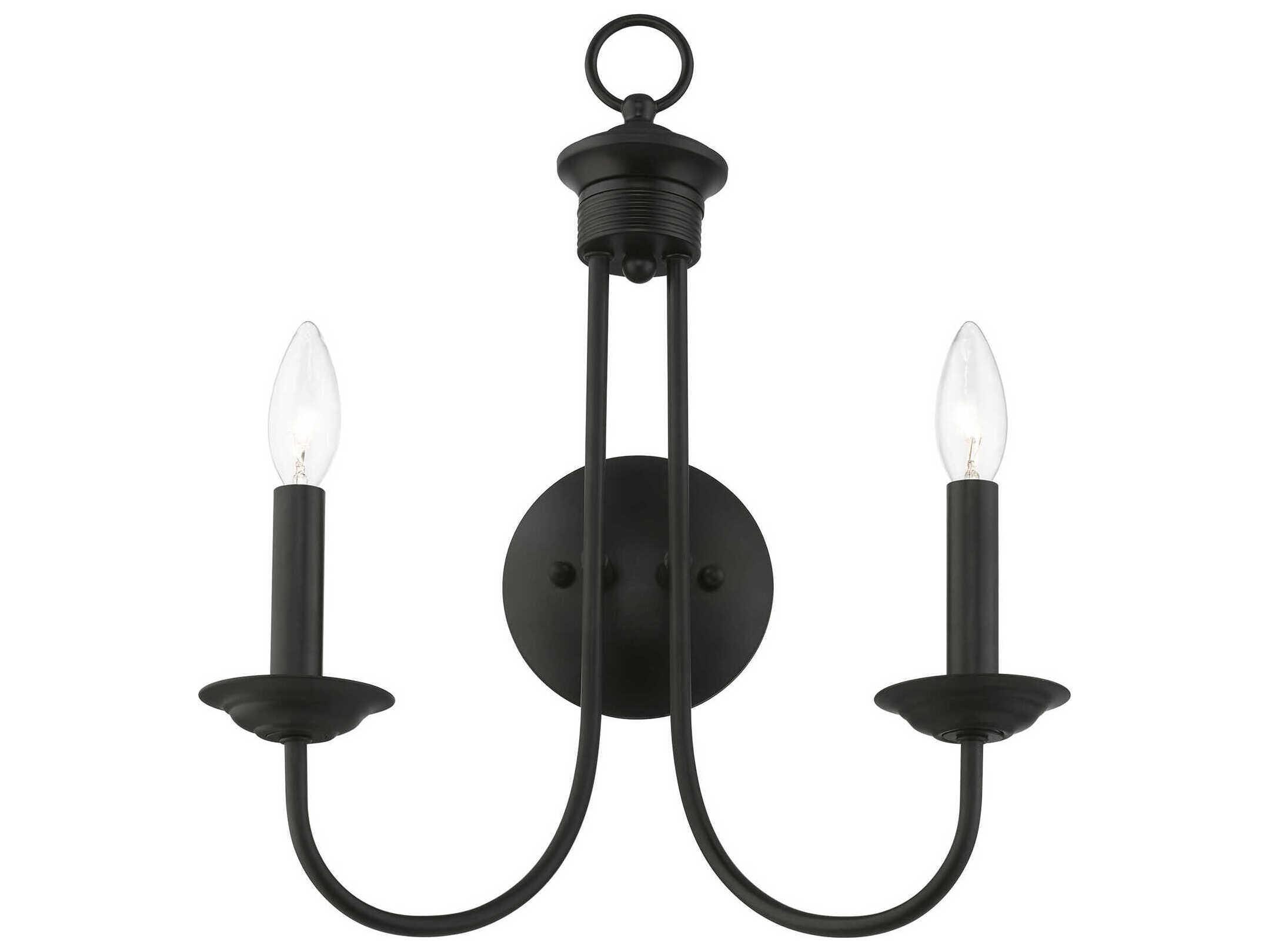 Livex Lighting Estate 2-Light Black Wall Sconce