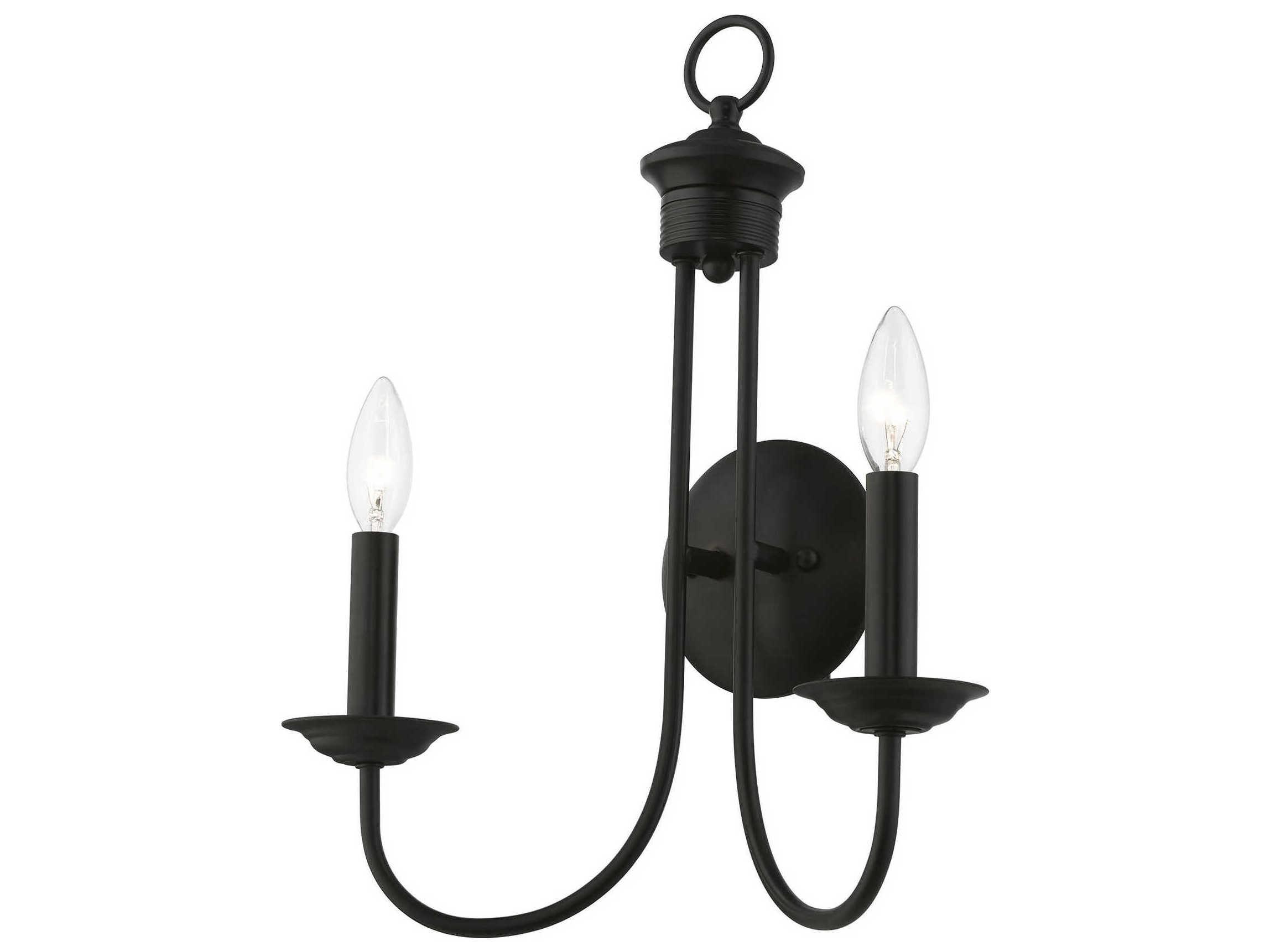 Livex Lighting Estate 2-Light Black Wall Sconce