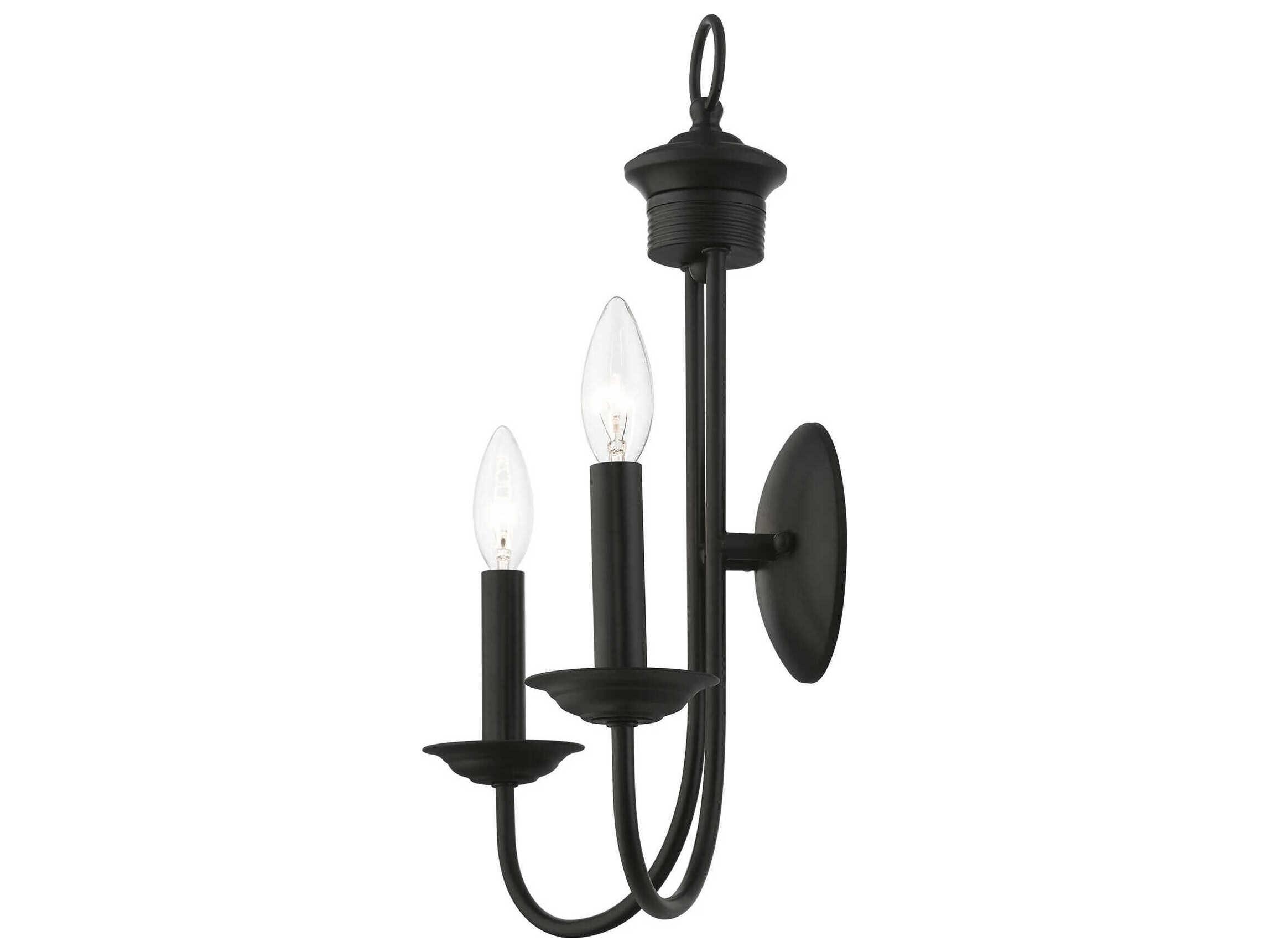 Livex Lighting Estate 2-Light Black Wall Sconce