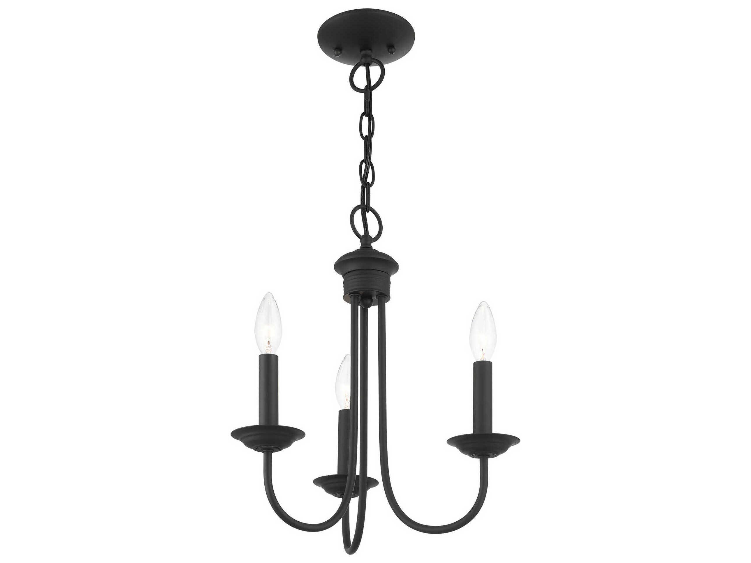Livex Lighting Estate 3-Light Black Candelabra Chandelier