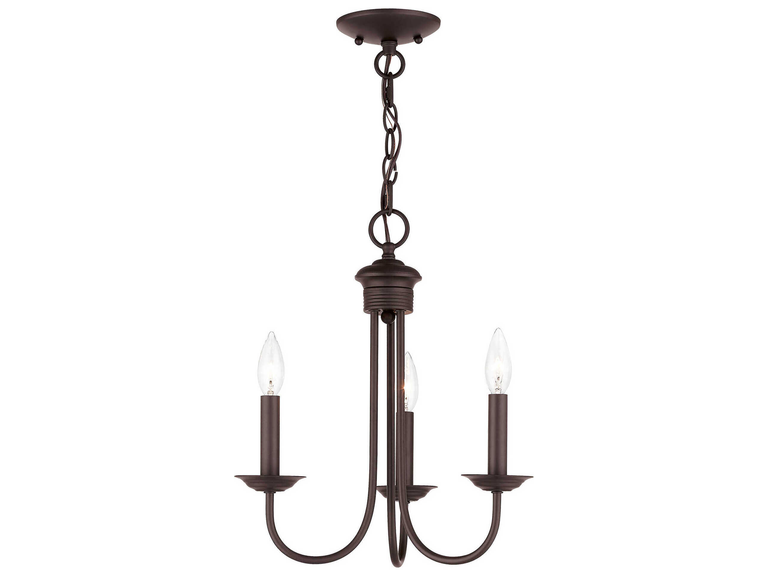 Livex Lighting Estate 3-Light Bronze Candelabra Chandelier