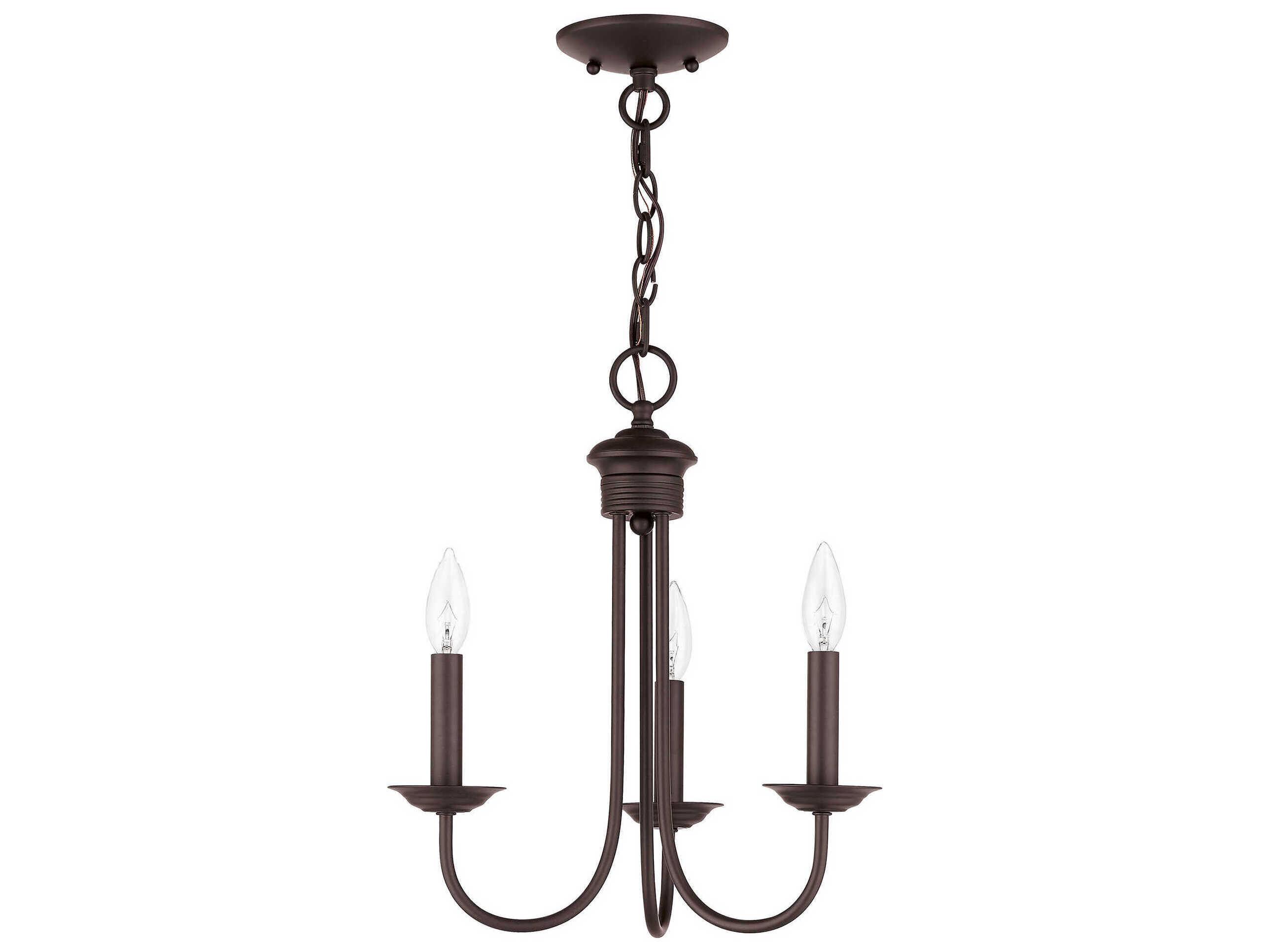 Livex Lighting Estate 3-Light Bronze Candelabra Chandelier