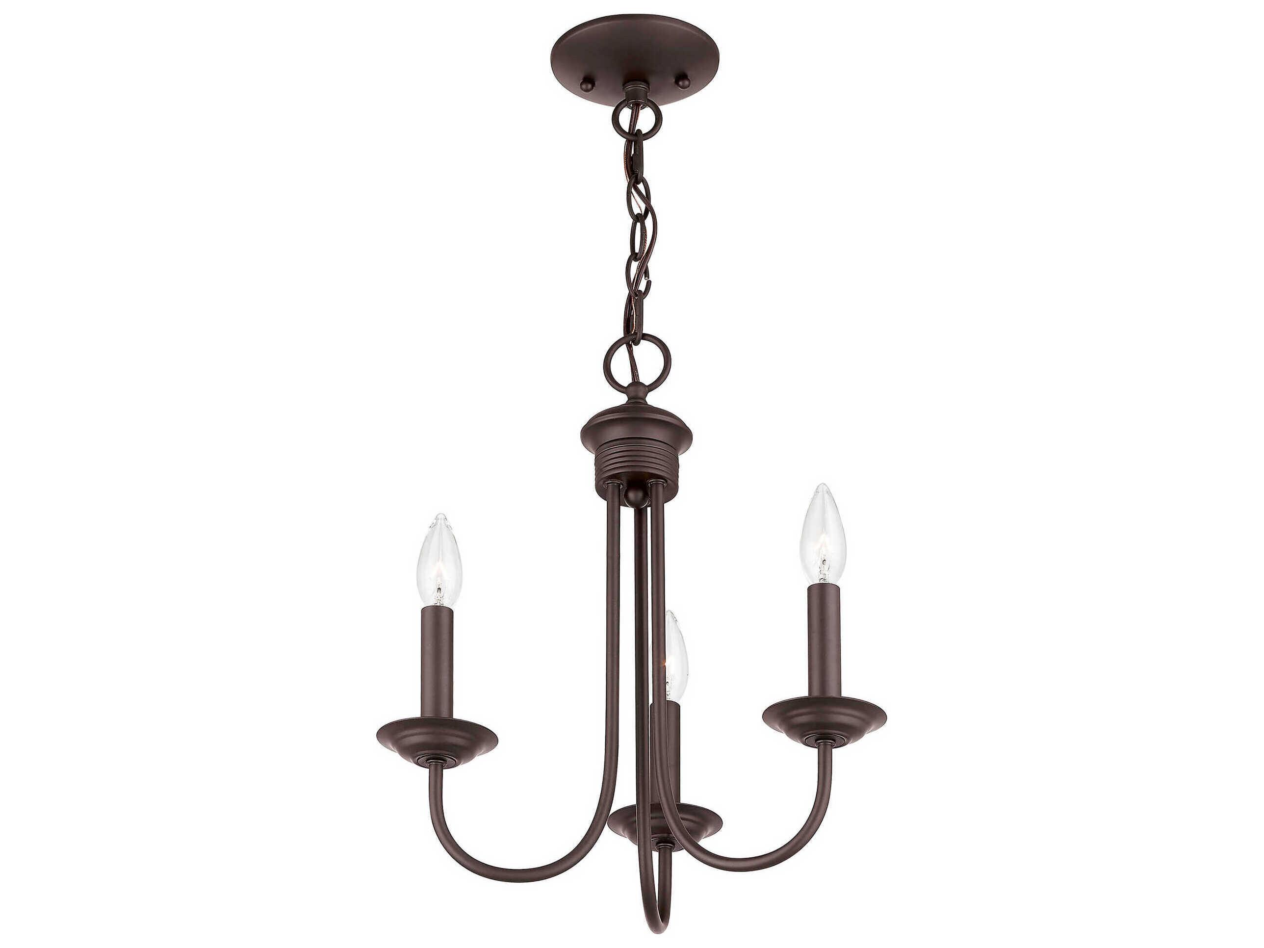 Livex Lighting Estate 3-Light Bronze Candelabra Chandelier