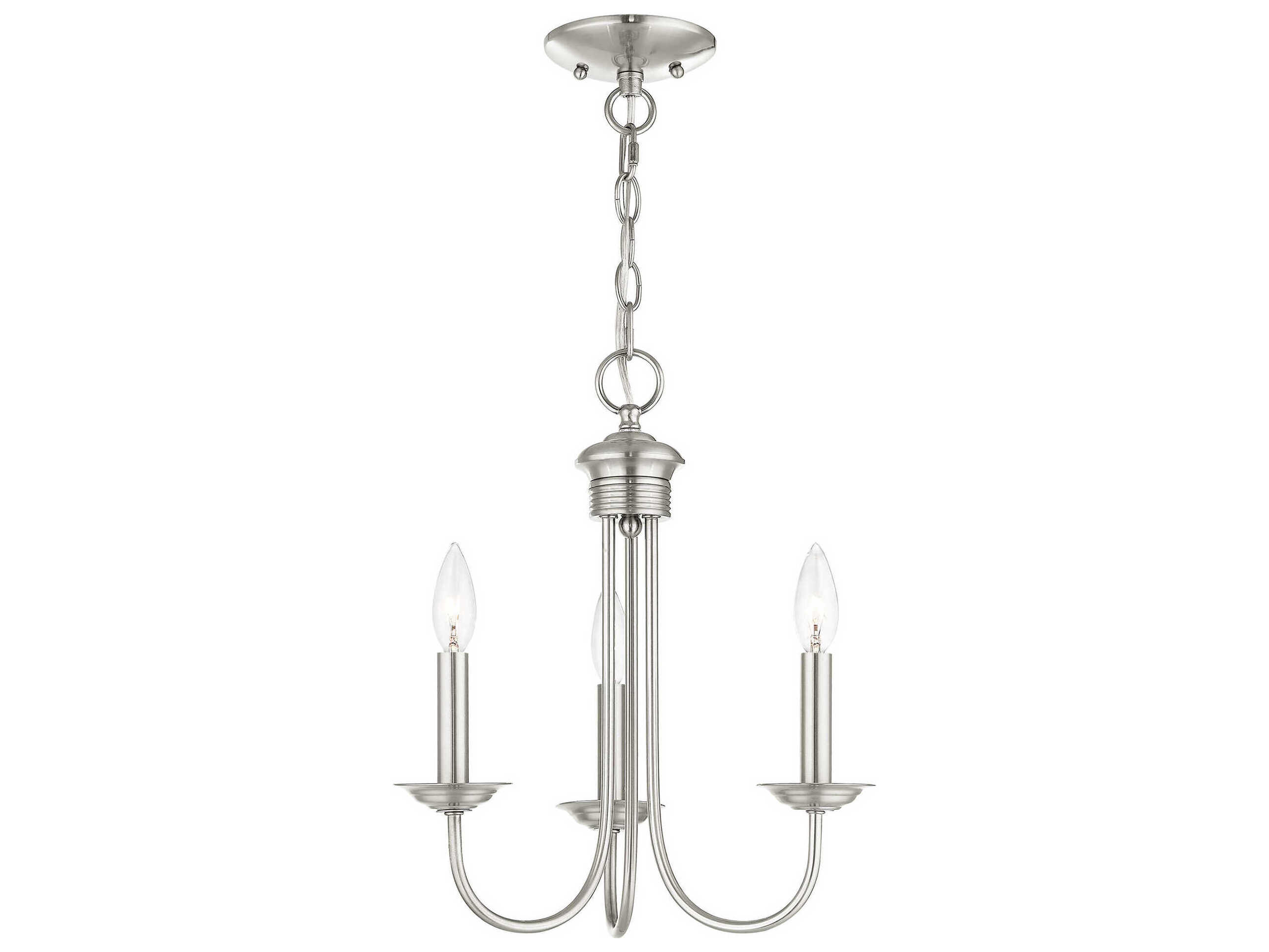 Livex Lighting Estate 3-Light Brushed Nickel Candelabra Chandelier