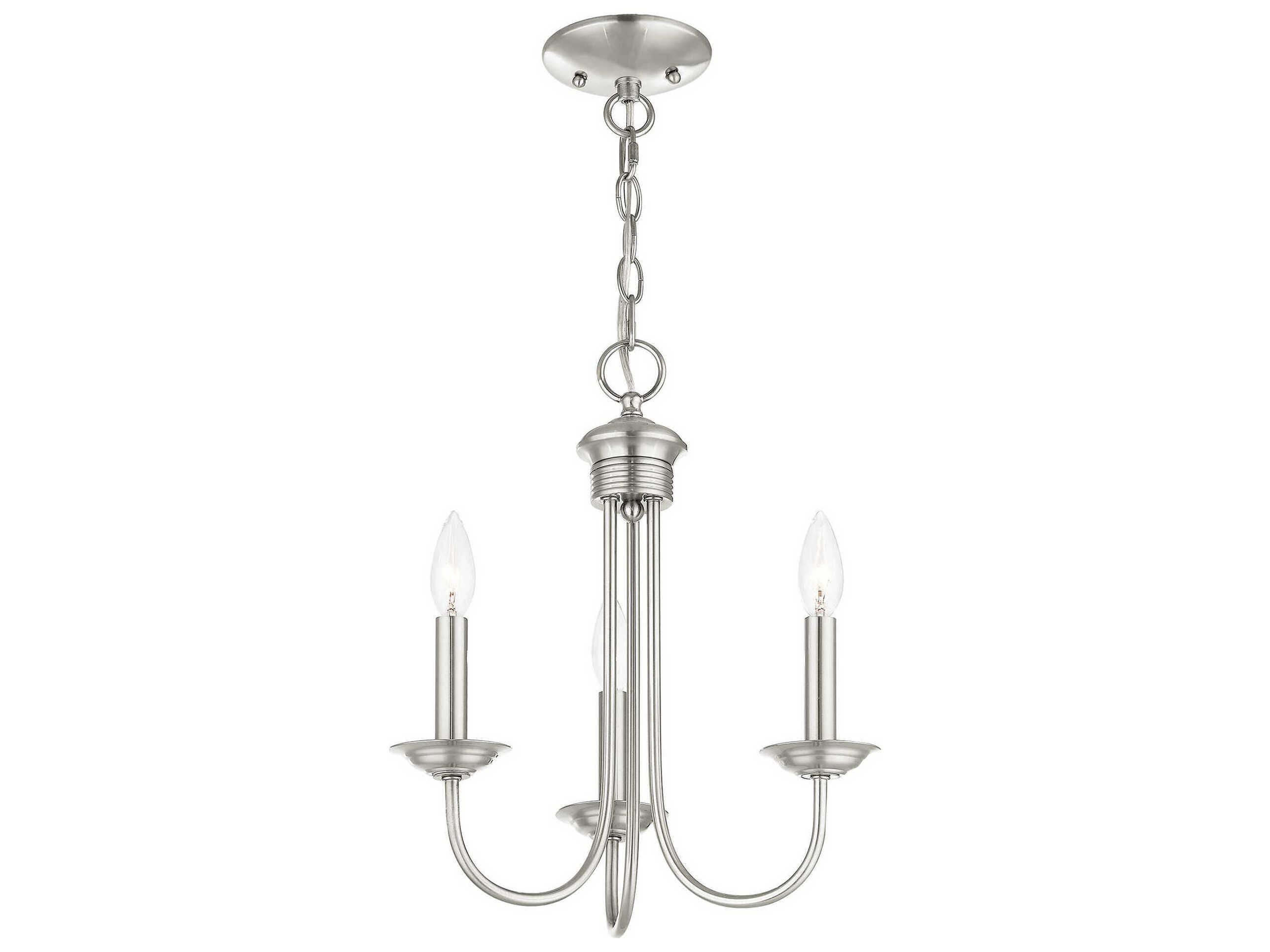 Livex Lighting Estate 3-Light Brushed Nickel Candelabra Chandelier