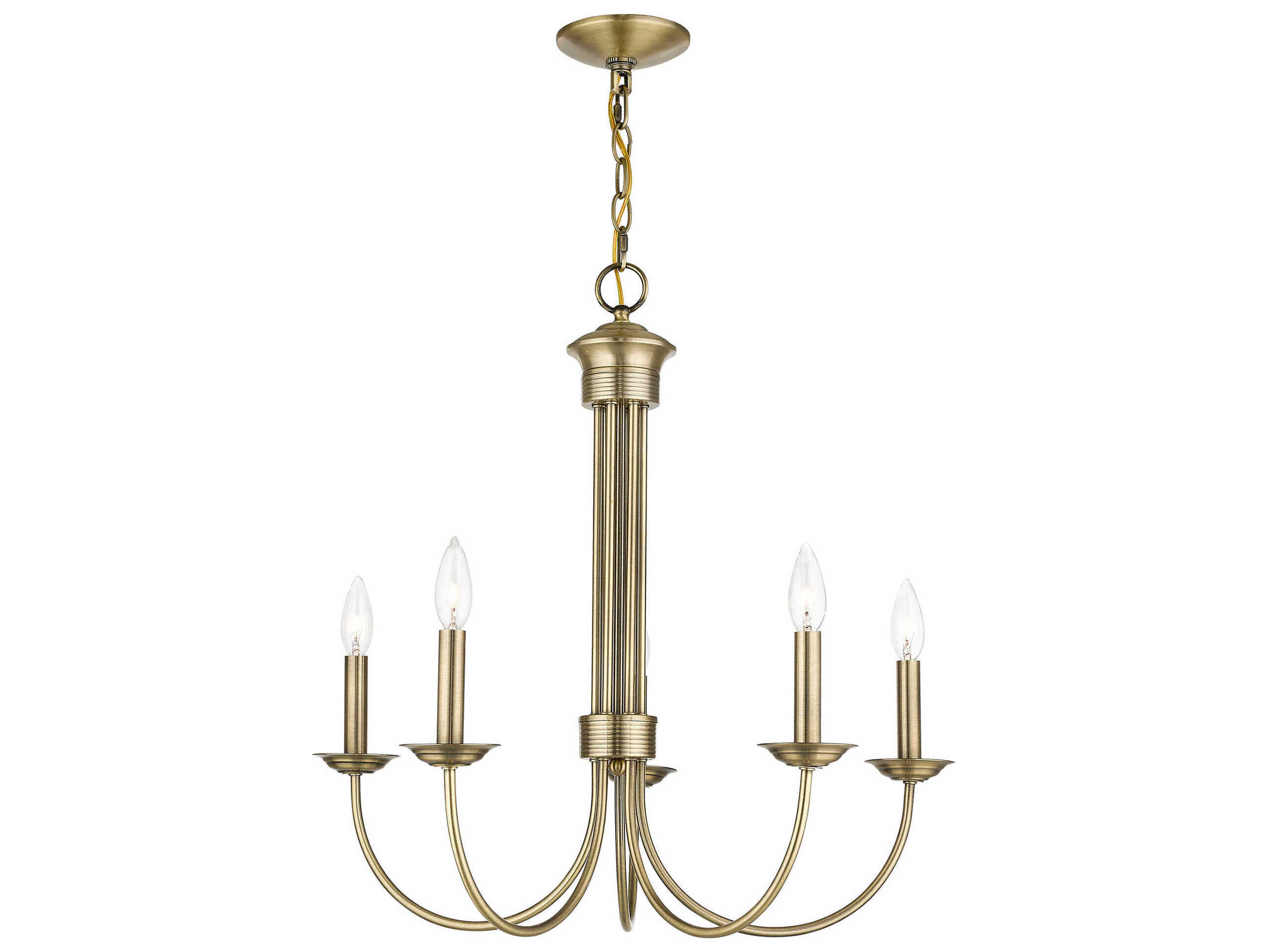 Livex Lighting Estate 5-Light Antique Brass Candelabra Chandelier
