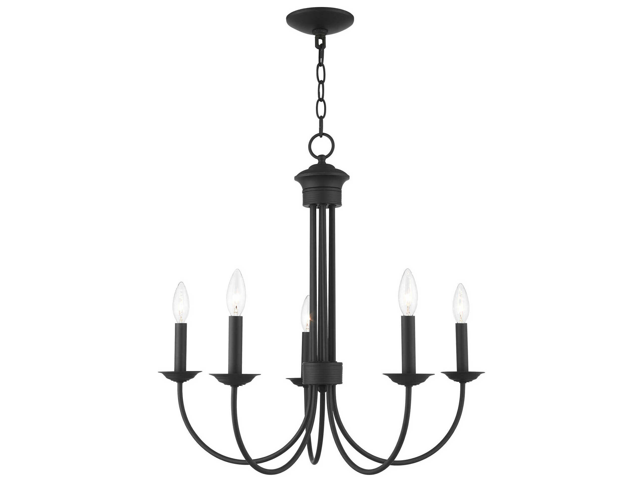 Livex Lighting Estate 5-Light Black Candelabra Chandelier