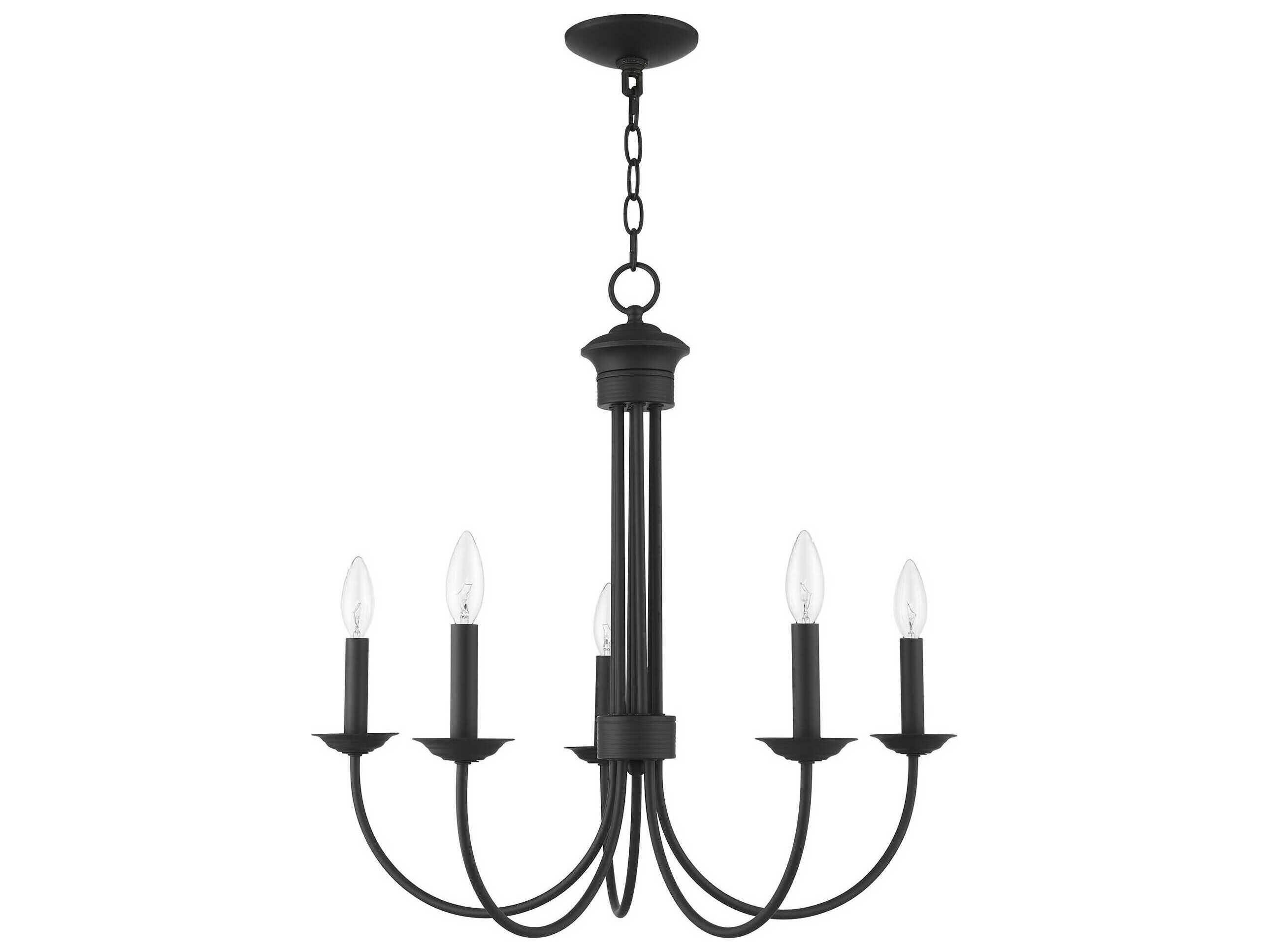 Livex Lighting Estate 5-Light Black Candelabra Chandelier