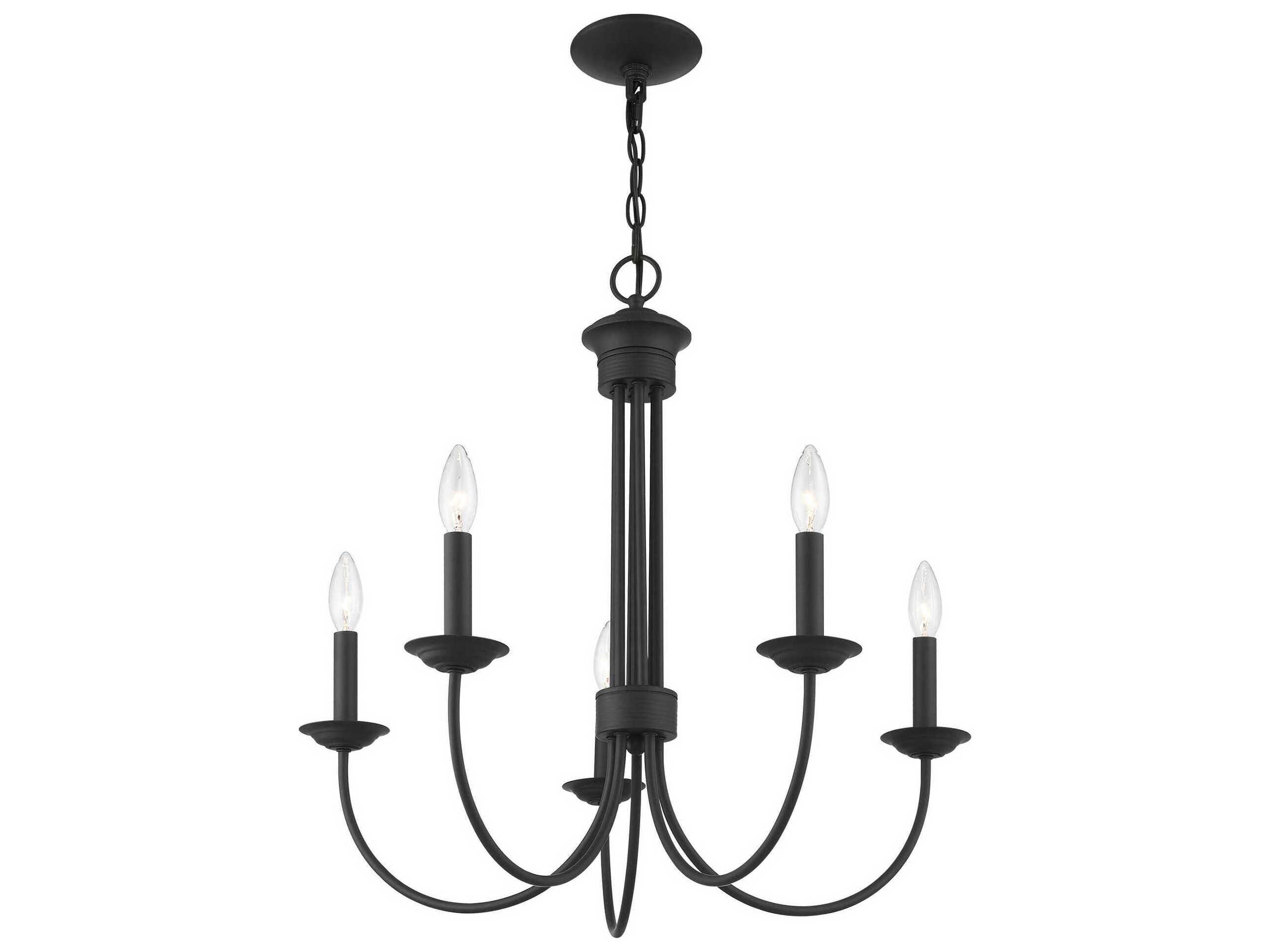 Livex Lighting Estate 5-Light Black Candelabra Chandelier