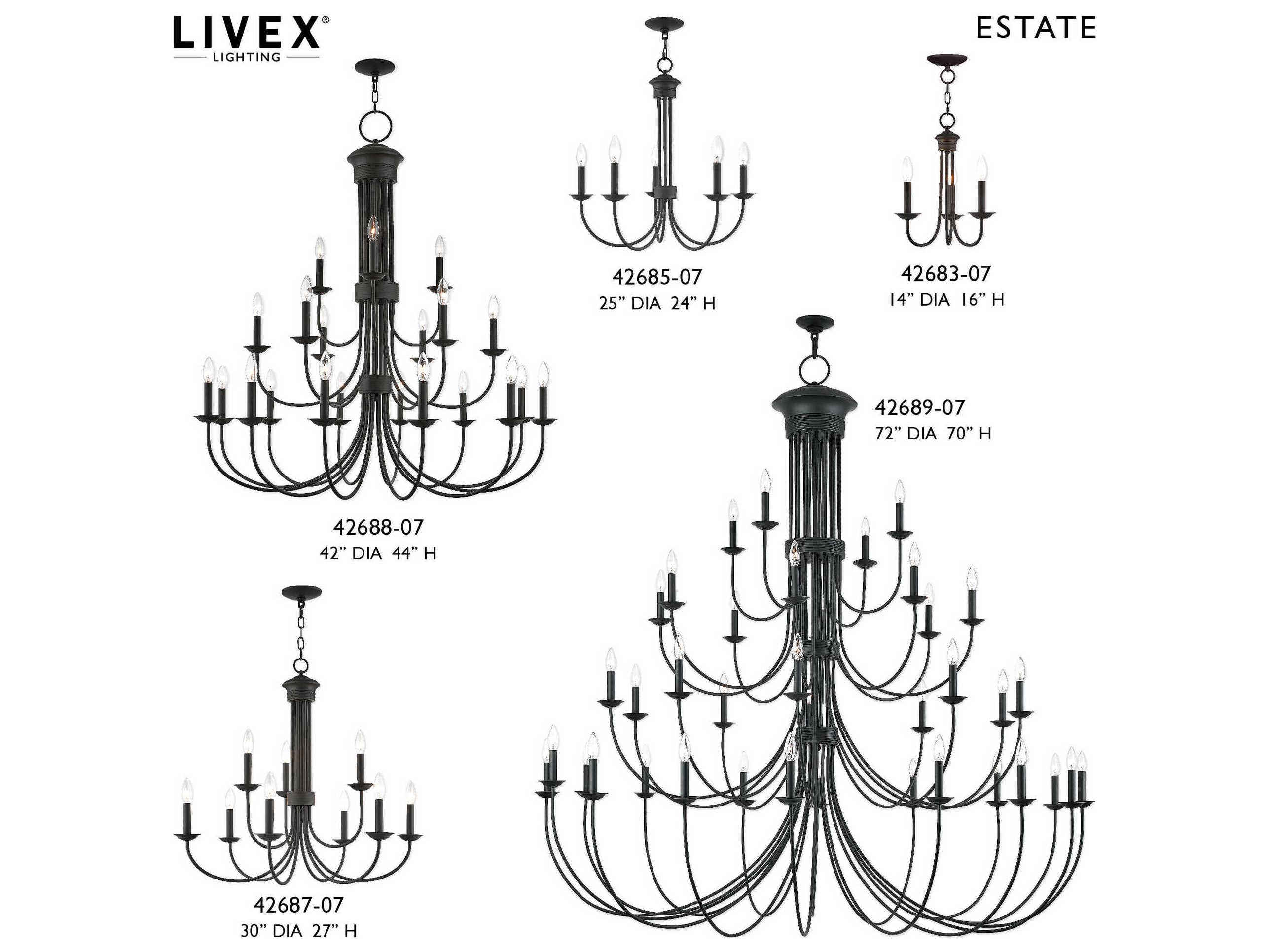 Livex Lighting Estate 5-Light Bronze Candelabra Chandelier