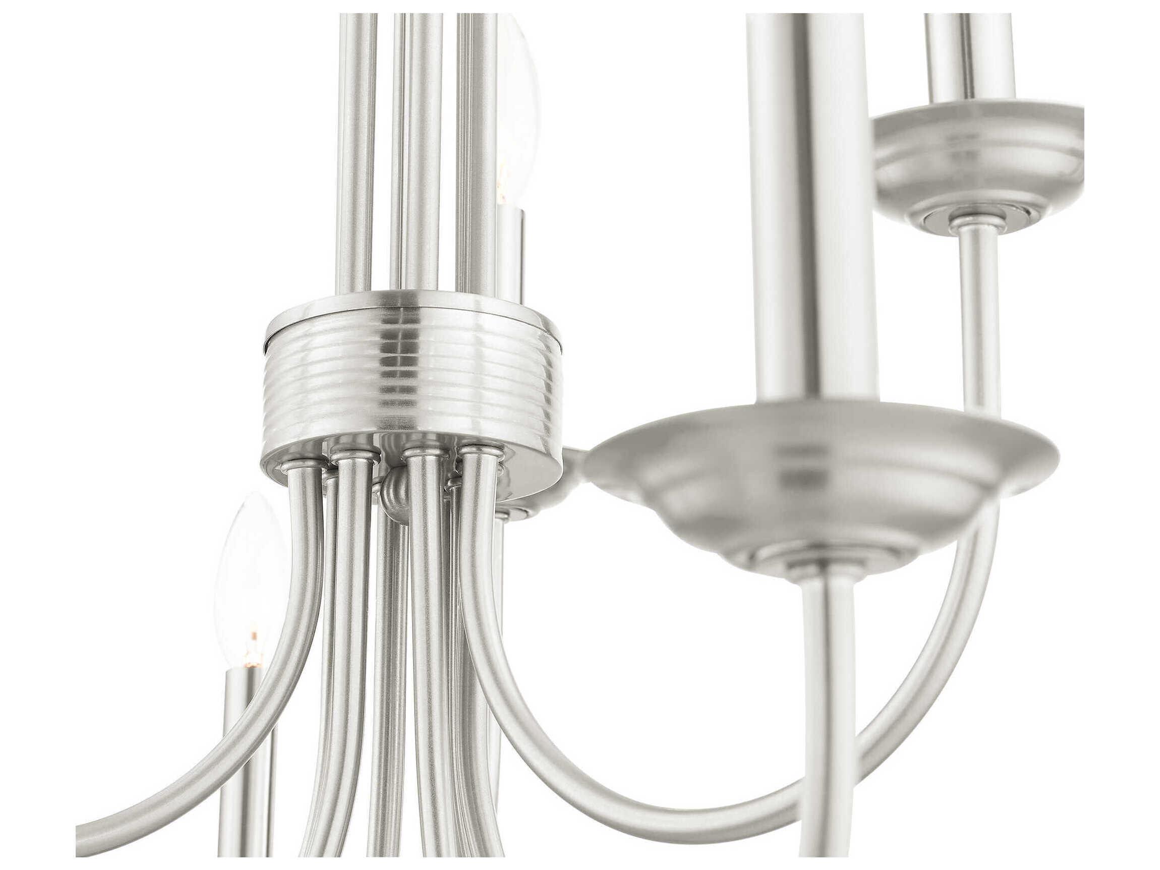 Livex Lighting Estate 9-Light Brushed Nickel Candelabra Tiered Chandelier
