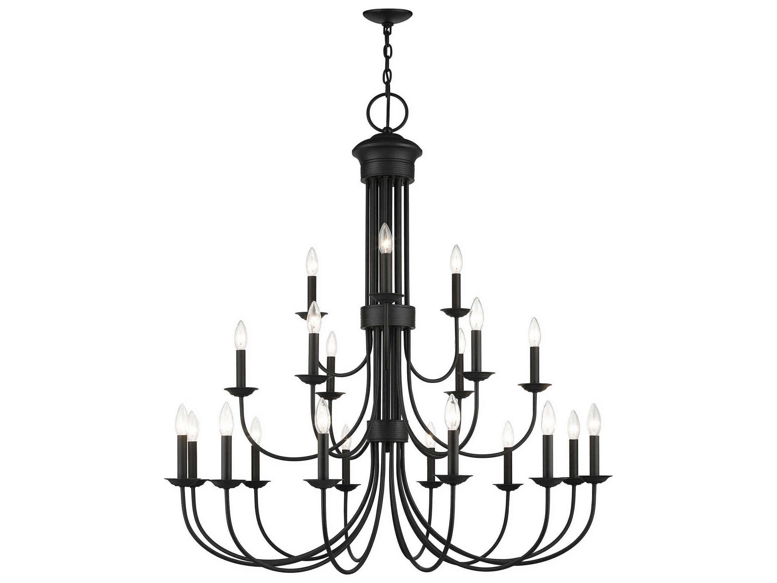 Livex Lighting Estate 21-Light Black Candelabra Chandelier