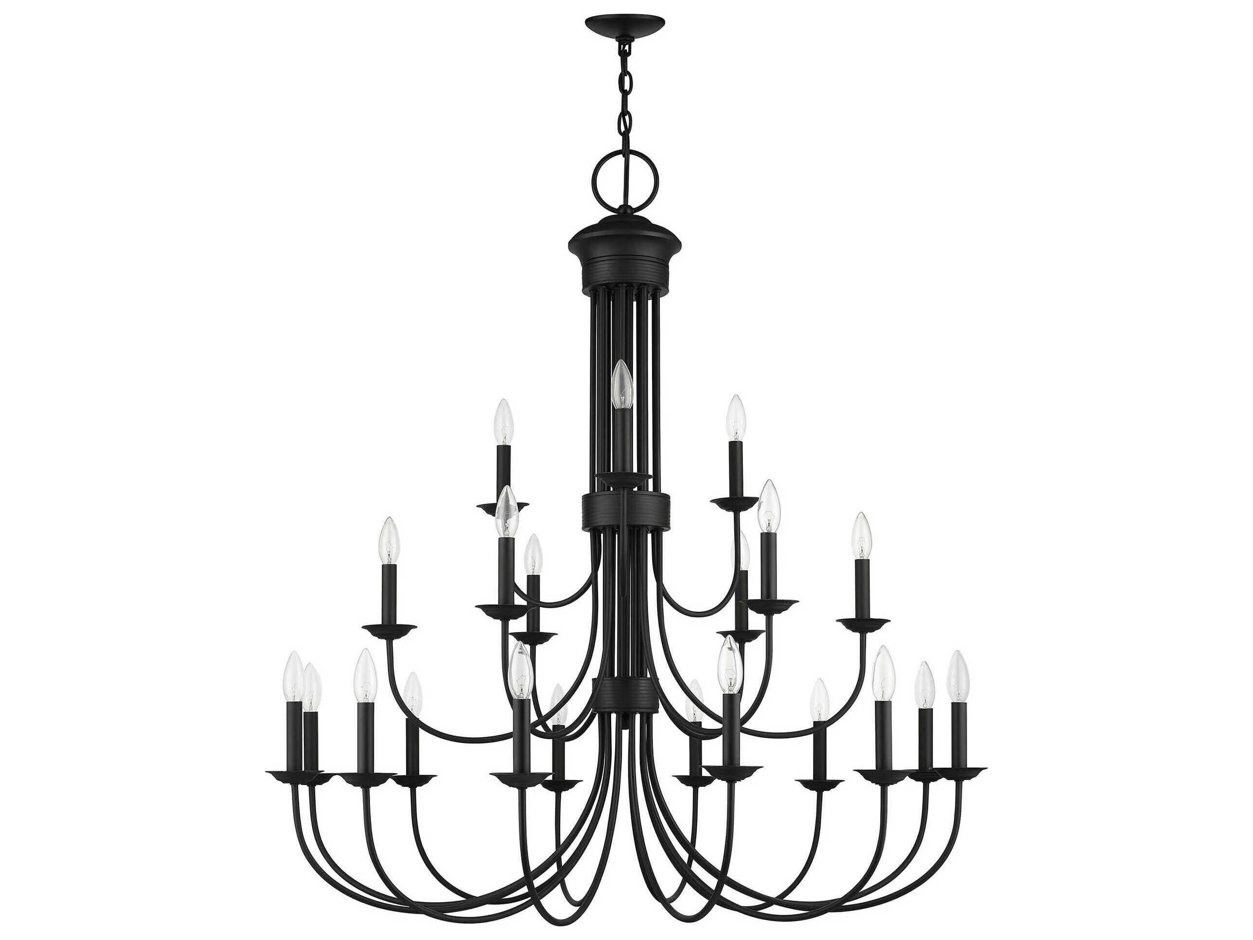 Livex Lighting Estate 21-Light Black Candelabra Chandelier