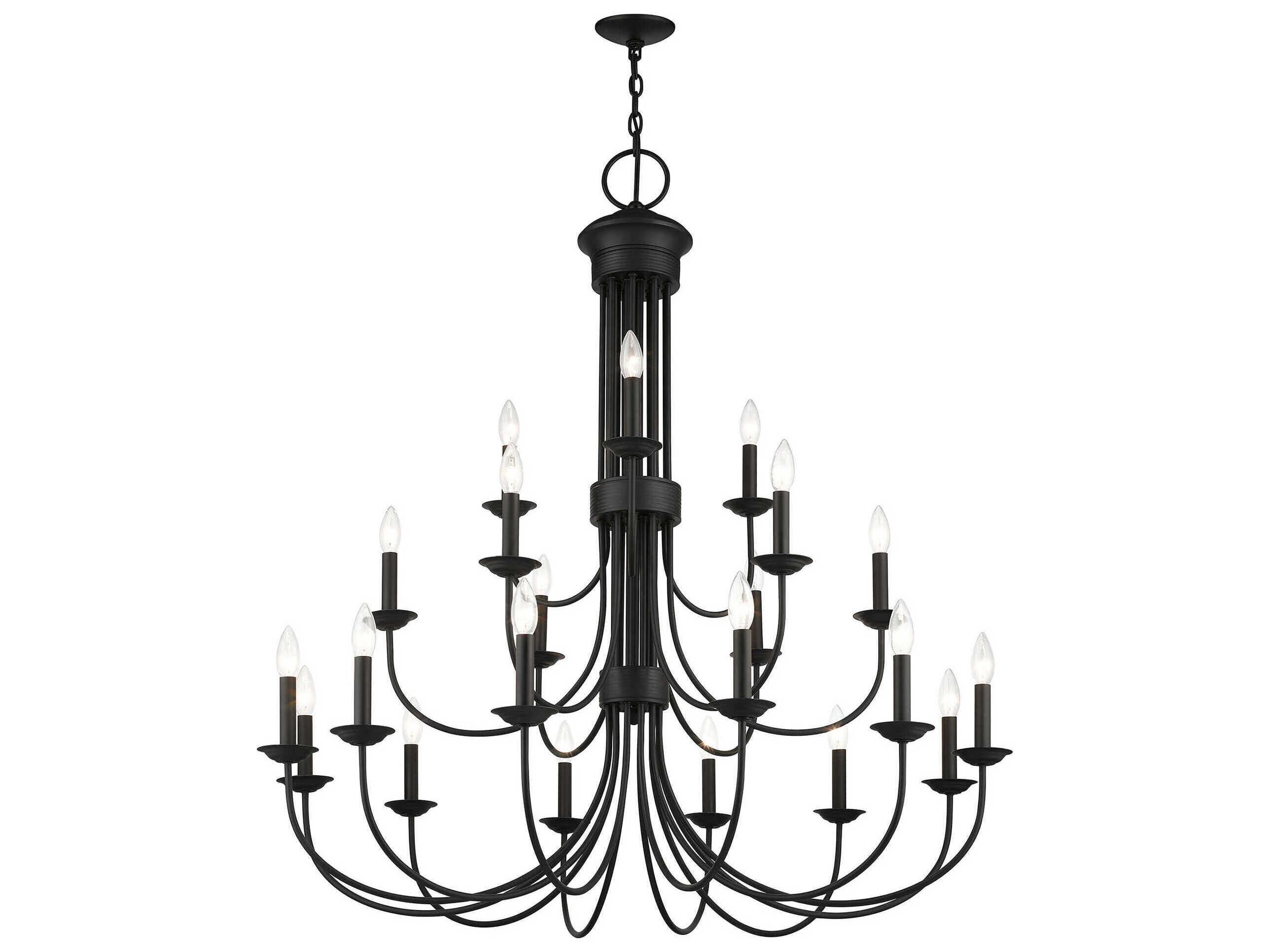 Livex Lighting Estate 21-Light Black Candelabra Chandelier