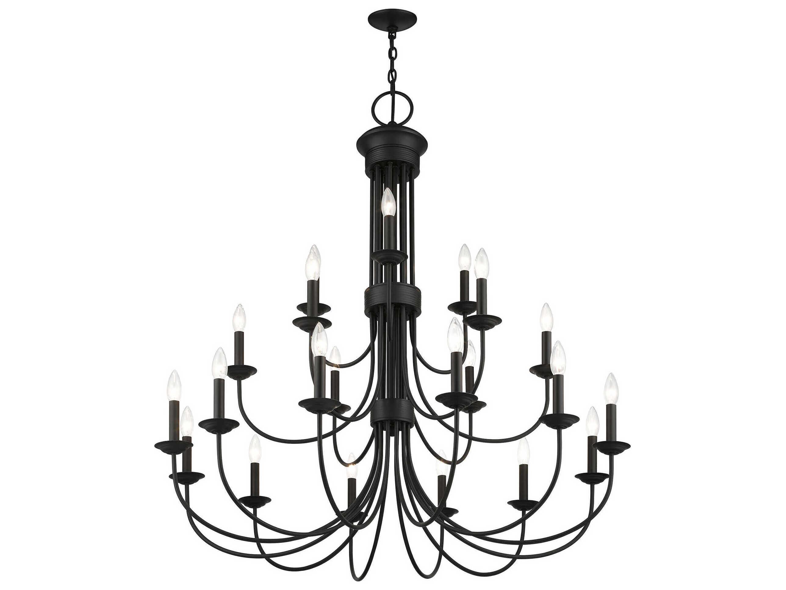 Livex Lighting Estate 21-Light Black Candelabra Chandelier