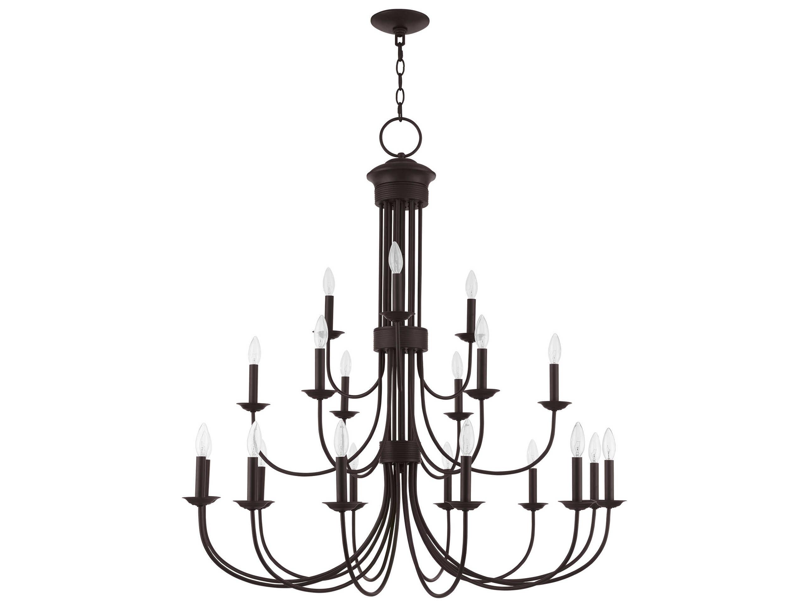 Livex Lighting Estate 21-Light Bronze Tiered Chandelier