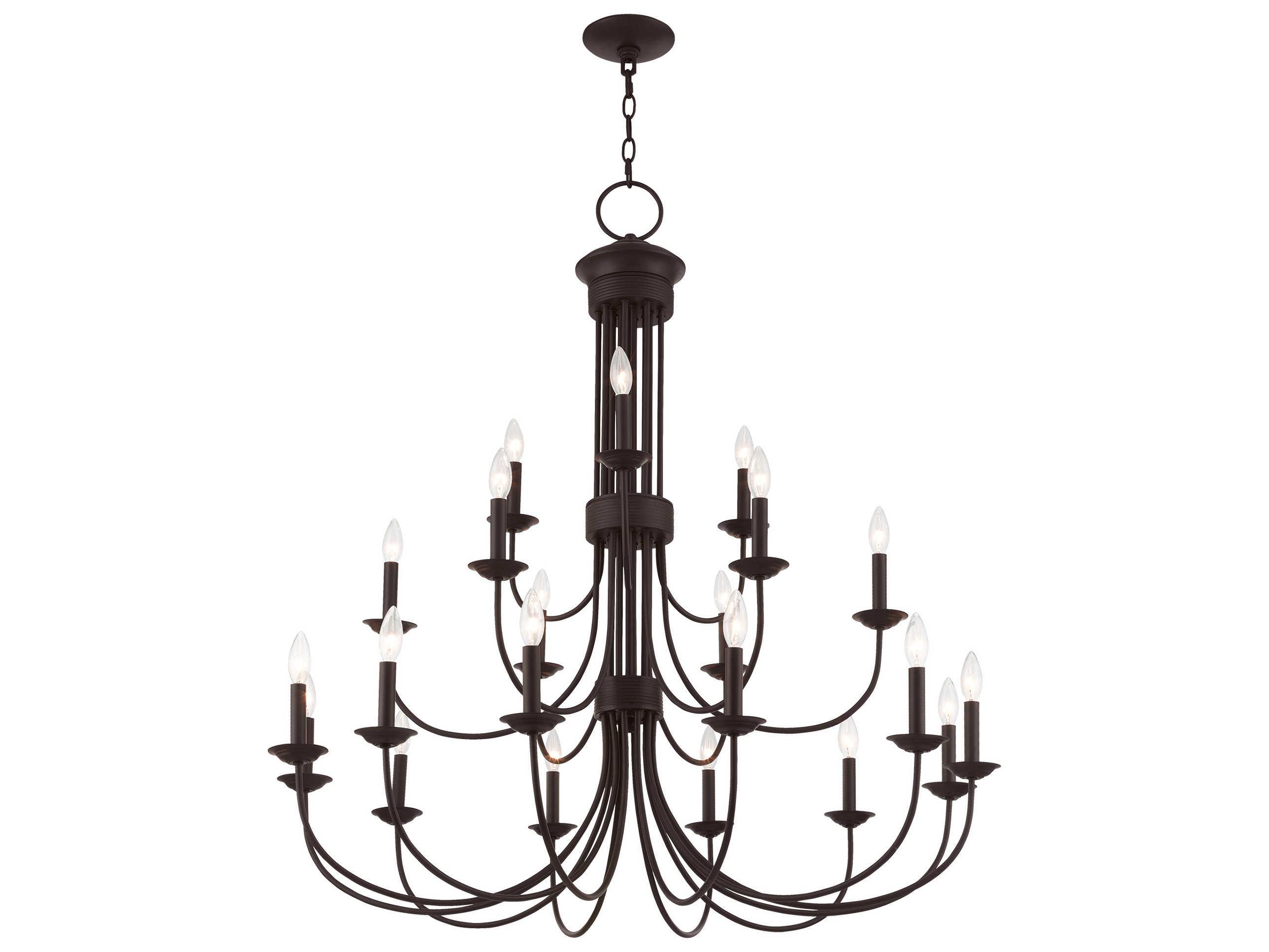 Livex Lighting Estate 21-Light Bronze Tiered Chandelier