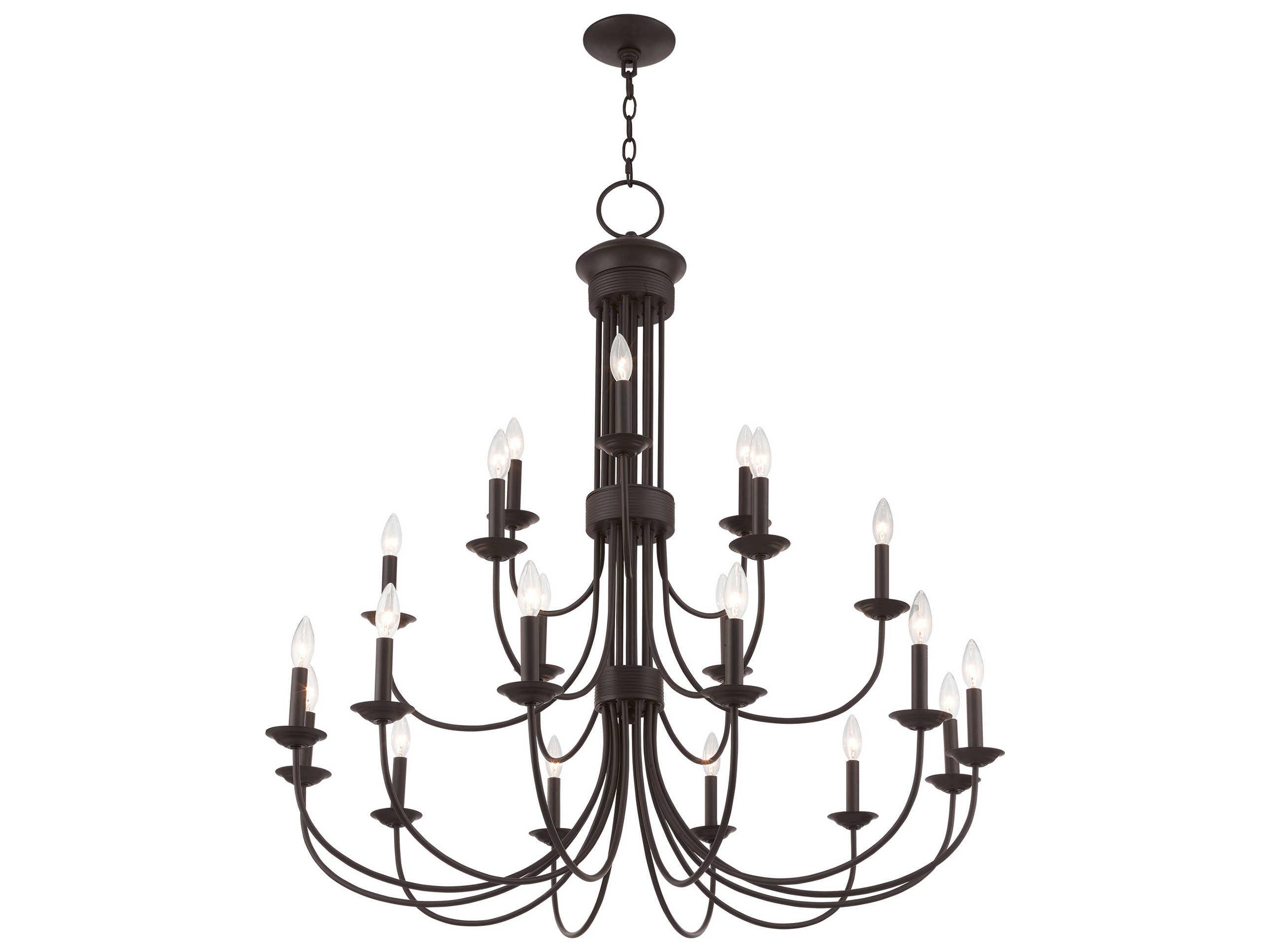 Livex Lighting Estate 21-Light Bronze Tiered Chandelier