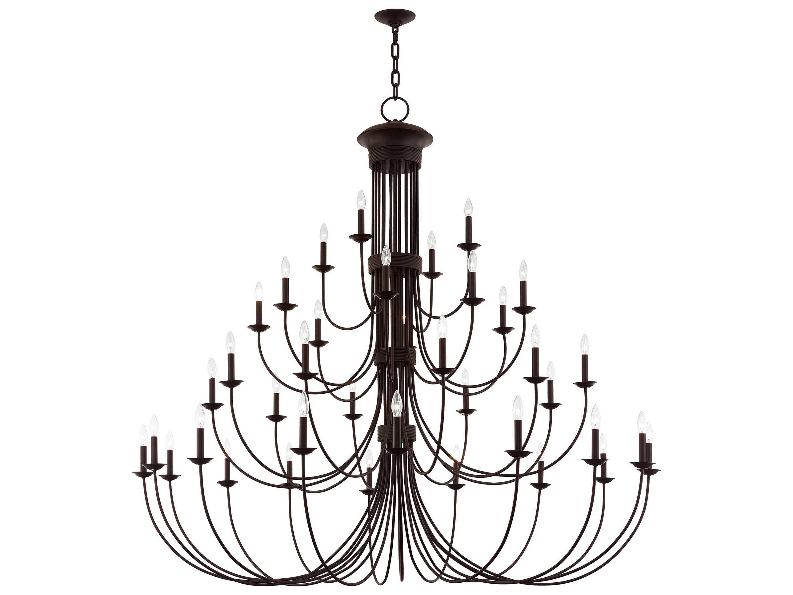 Livex Lighting Estate 38-Light Bronze Tiered Chandelier