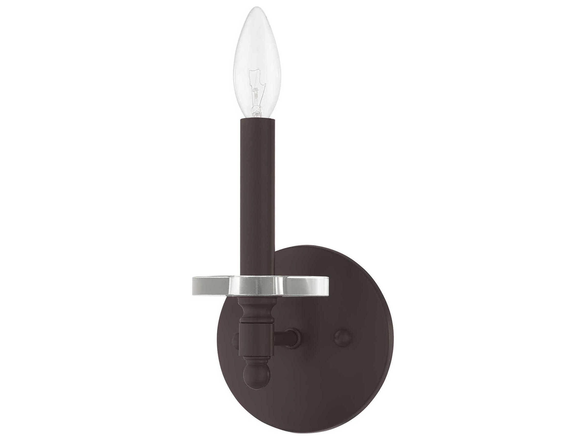 Livex Lighting Bennington 1-Light Bronze Crystal Wall Sconce