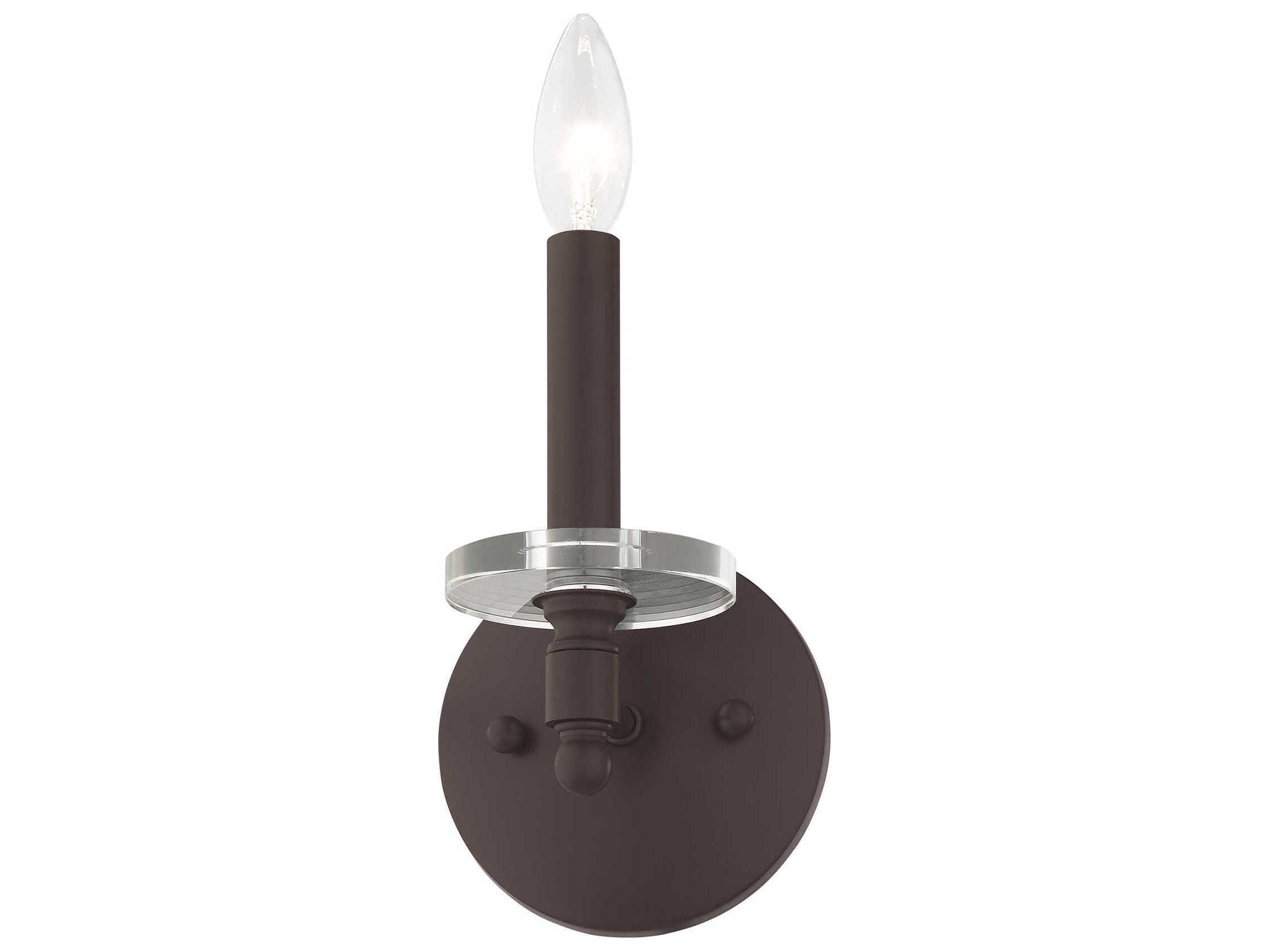 Livex Lighting Bennington 1-Light Bronze Crystal Wall Sconce