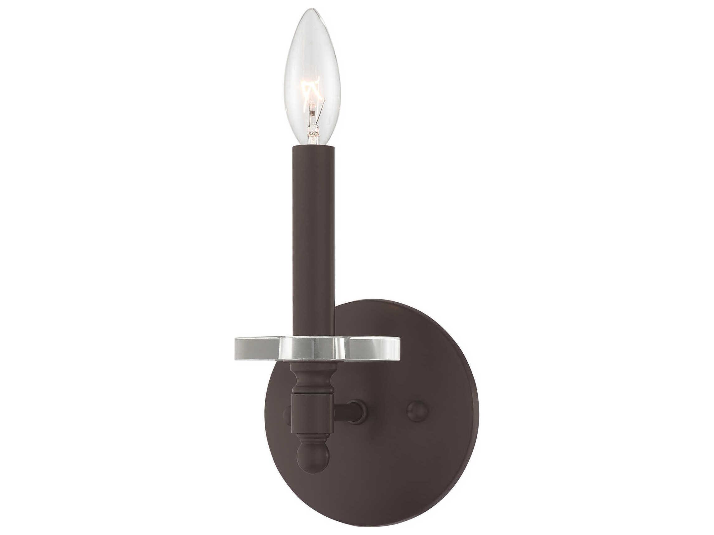 Livex Lighting Bennington 1-Light Bronze Crystal Wall Sconce