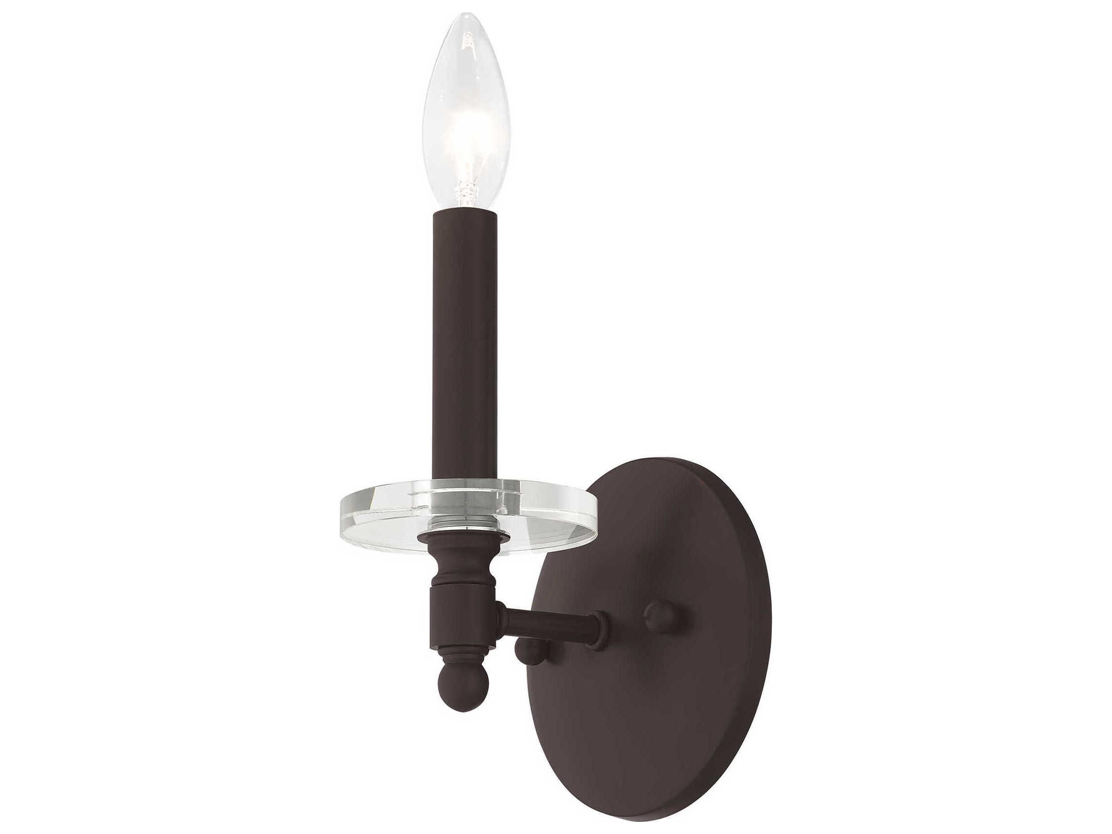 Livex Lighting Bennington 1-Light Bronze Crystal Wall Sconce