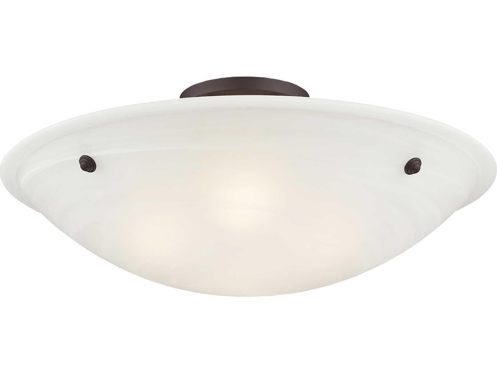 Livex Lighting Oasis 4-Light Bronze Glass Bowl Semi Flush Mount