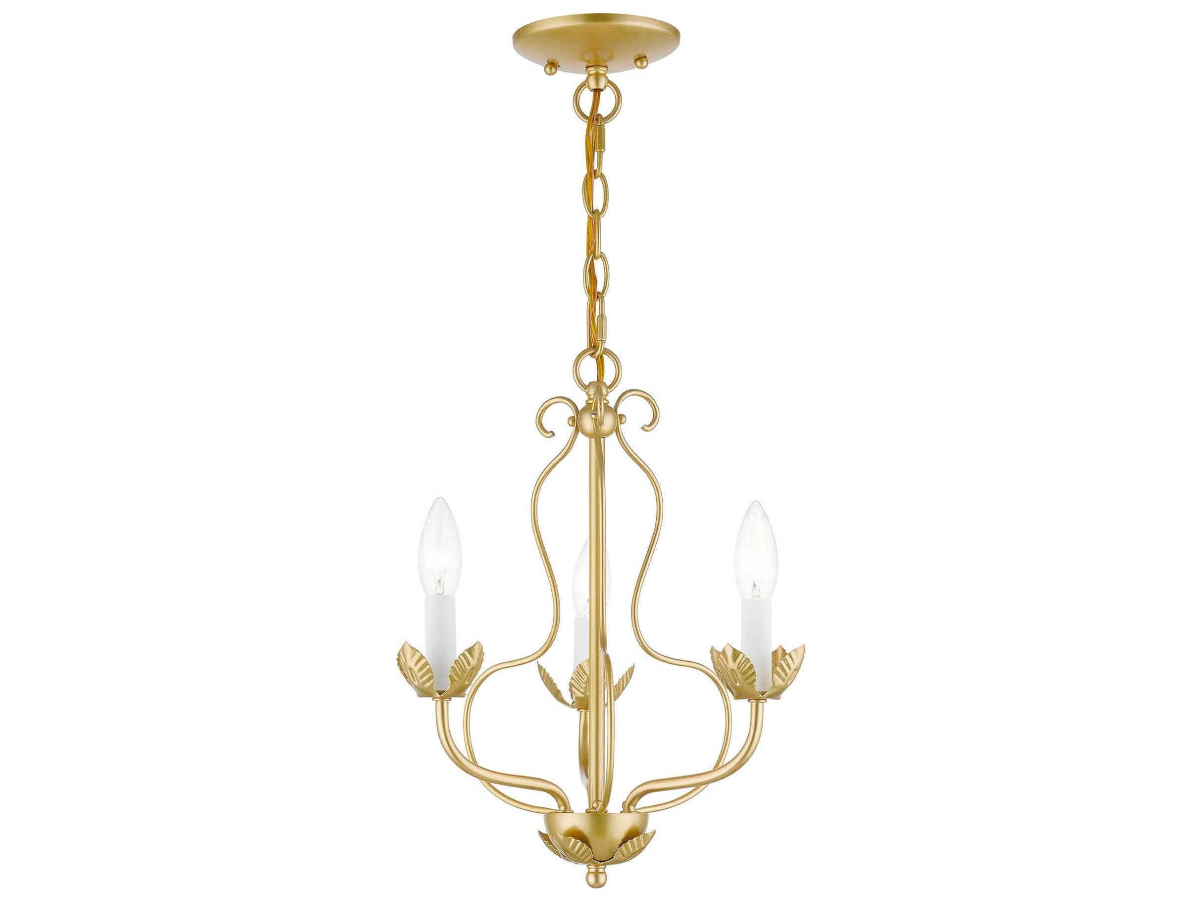 Livex Lighting Katarina 3-Light Soft Gold Candelabra Chandelier