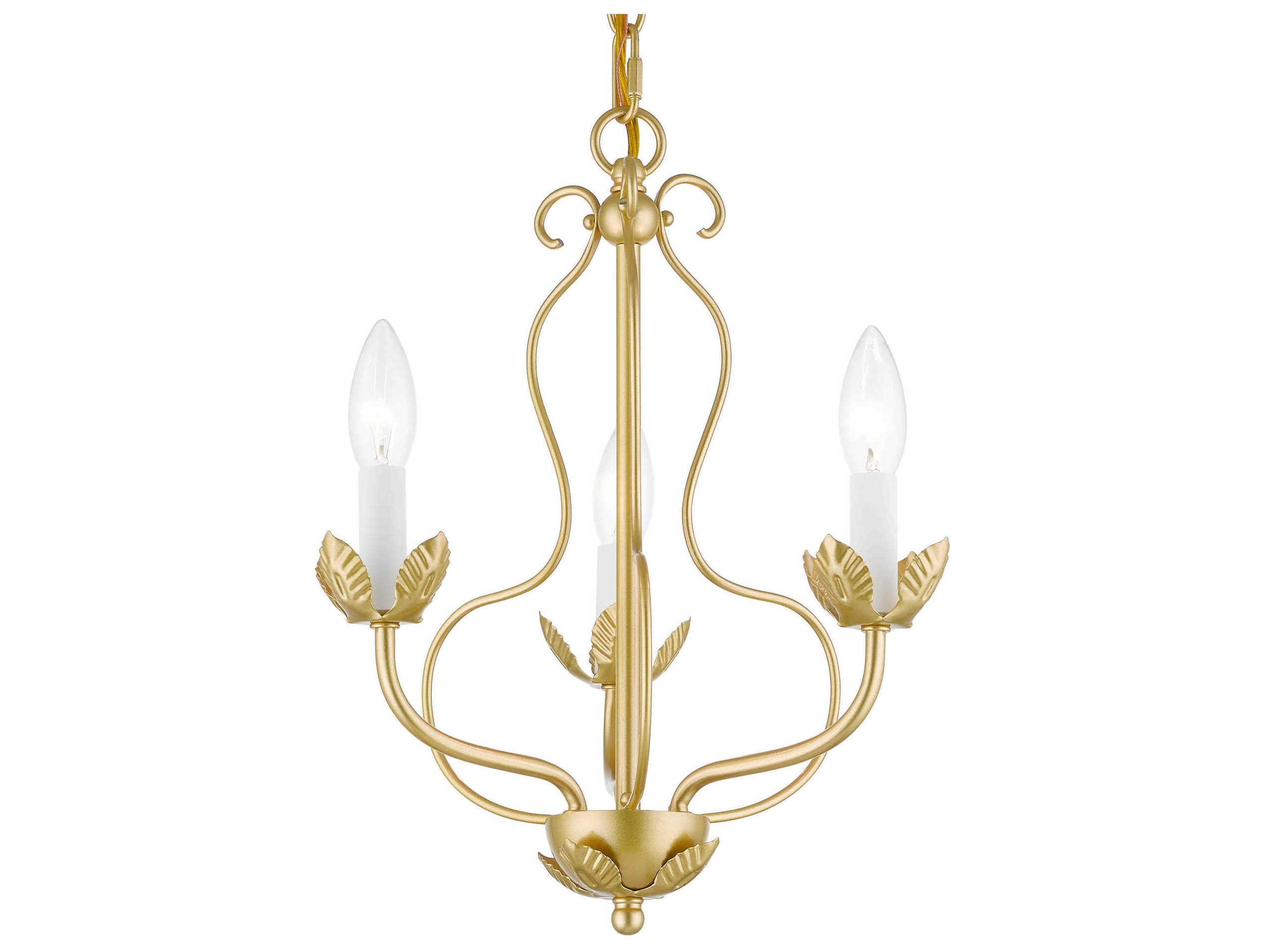 Livex Lighting Katarina 3-Light Soft Gold Candelabra Chandelier