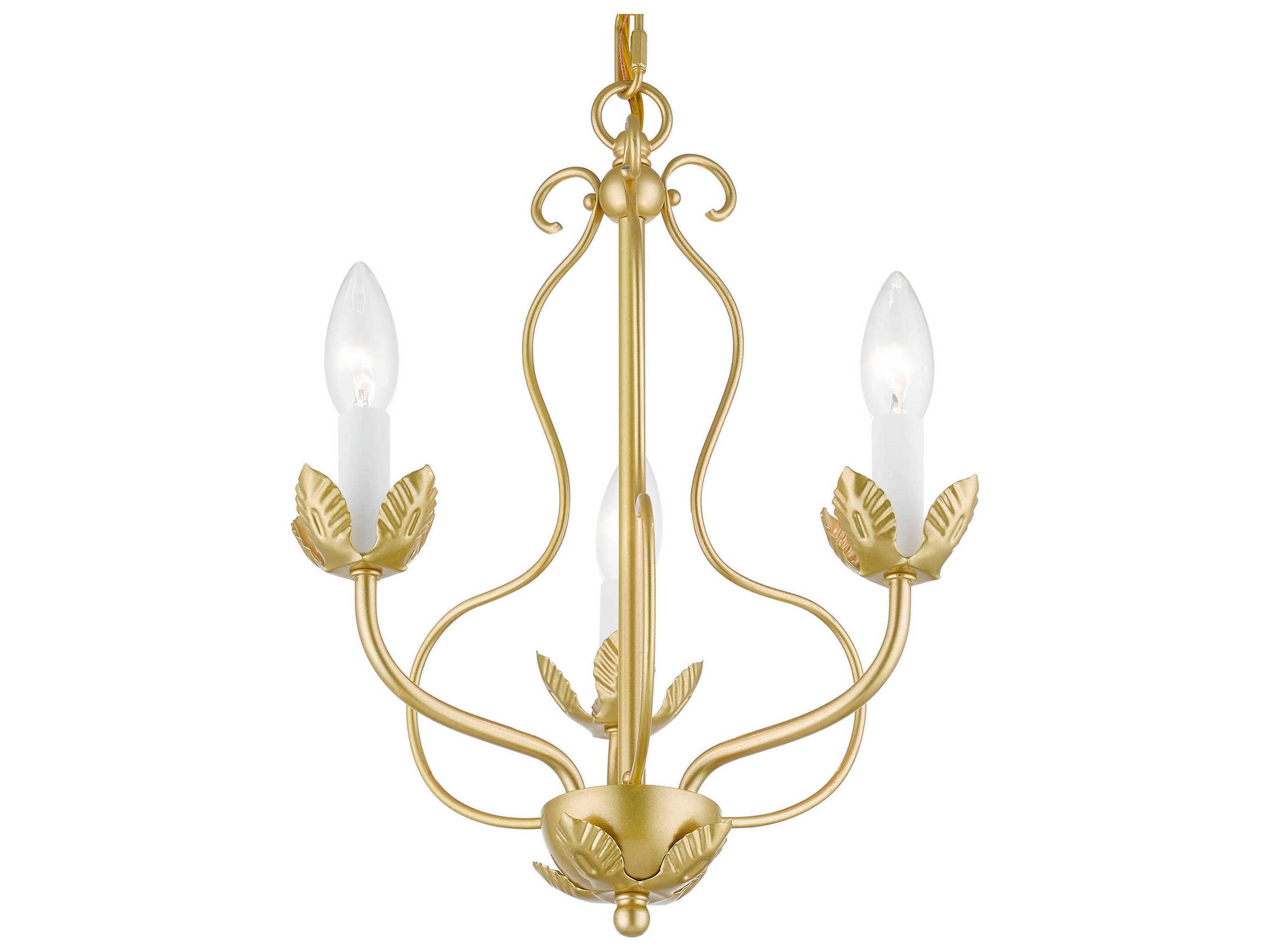 Livex Lighting Katarina 3-Light Soft Gold Candelabra Chandelier